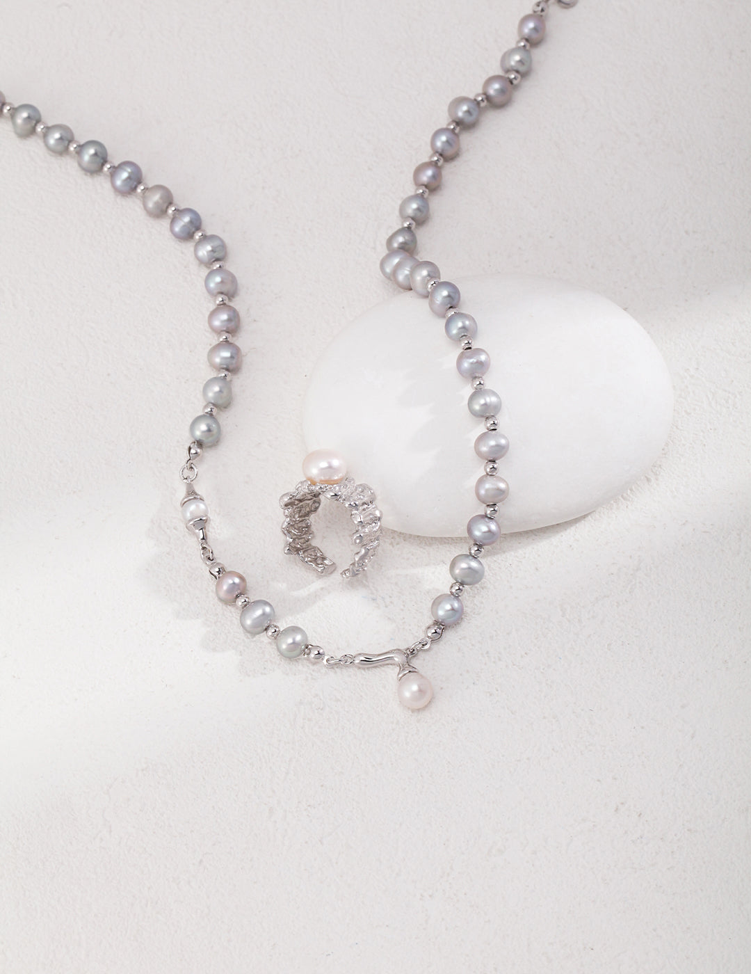 STERLING SILVER CLASSIC BAROQUE PEARL NECKLACE