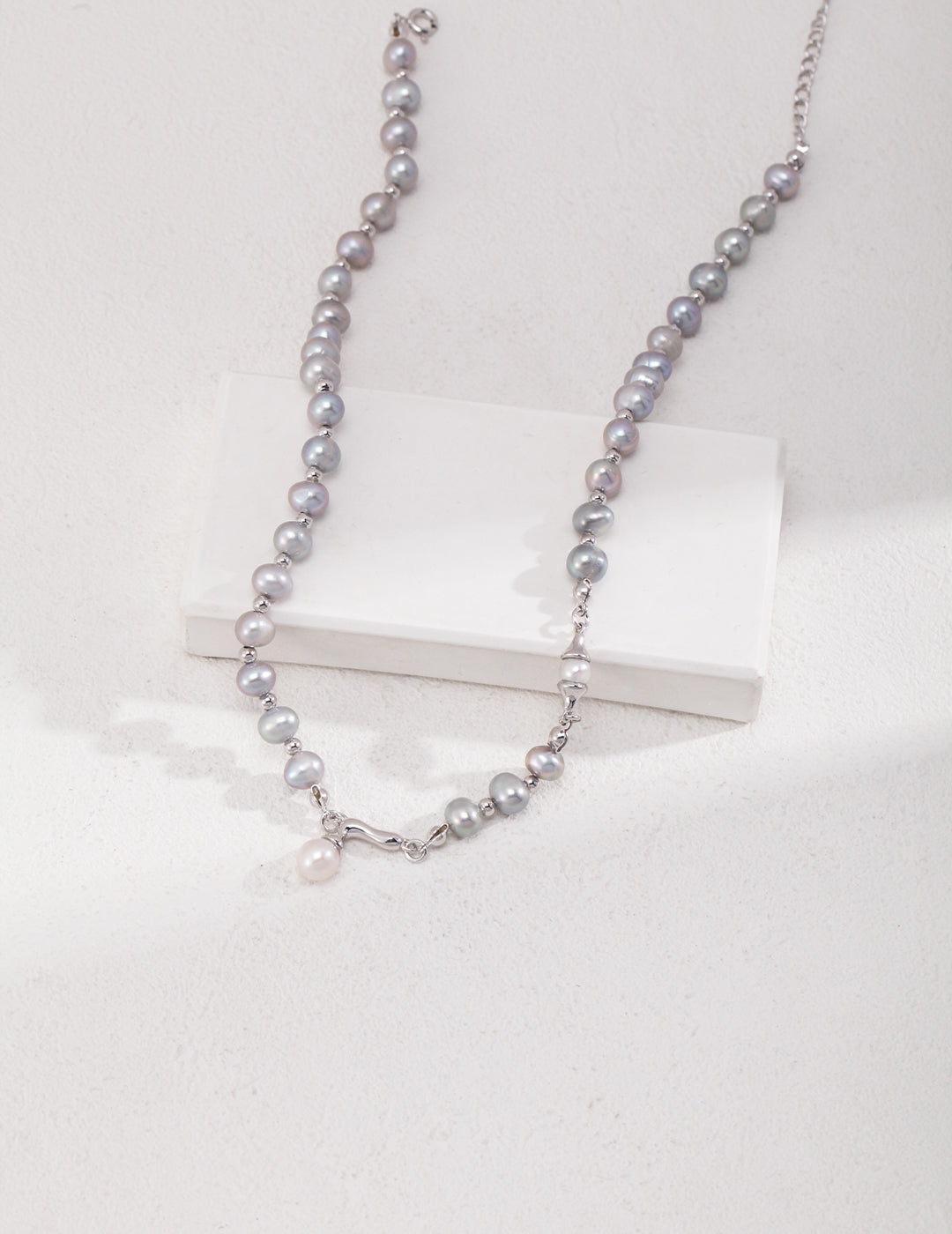 STERLING SILVER CLASSIC BAROQUE PEARL NECKLACE