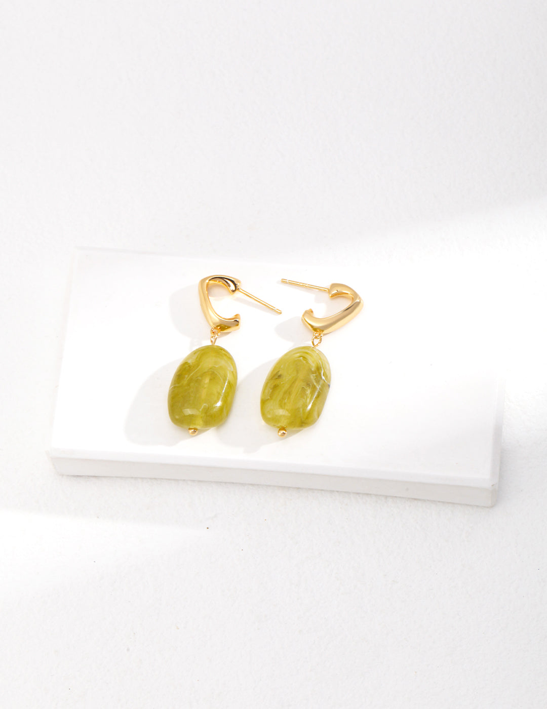 STERLING SILVER RESIN STUD EARRINGS