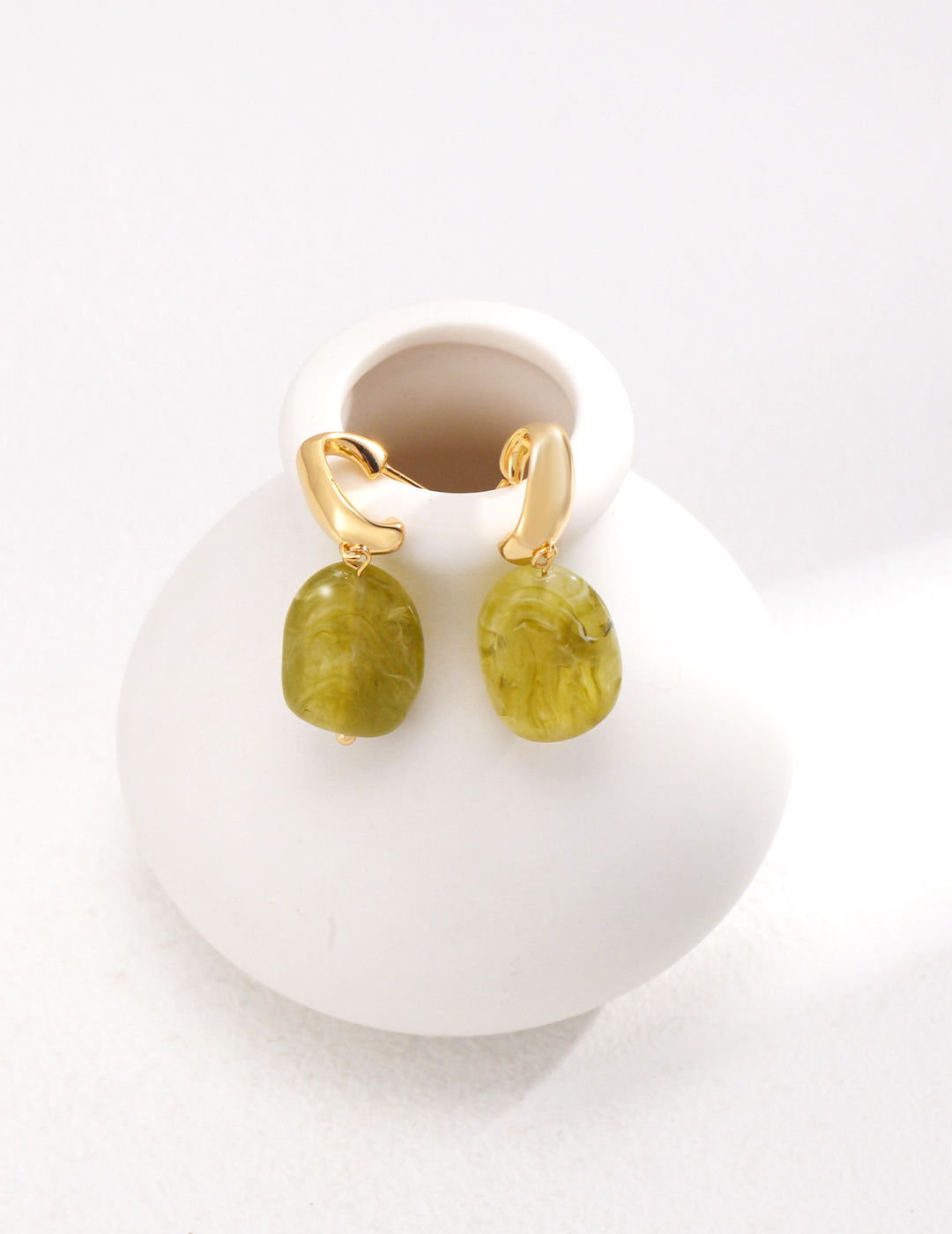 STERLING SILVER RESIN STUD EARRINGS