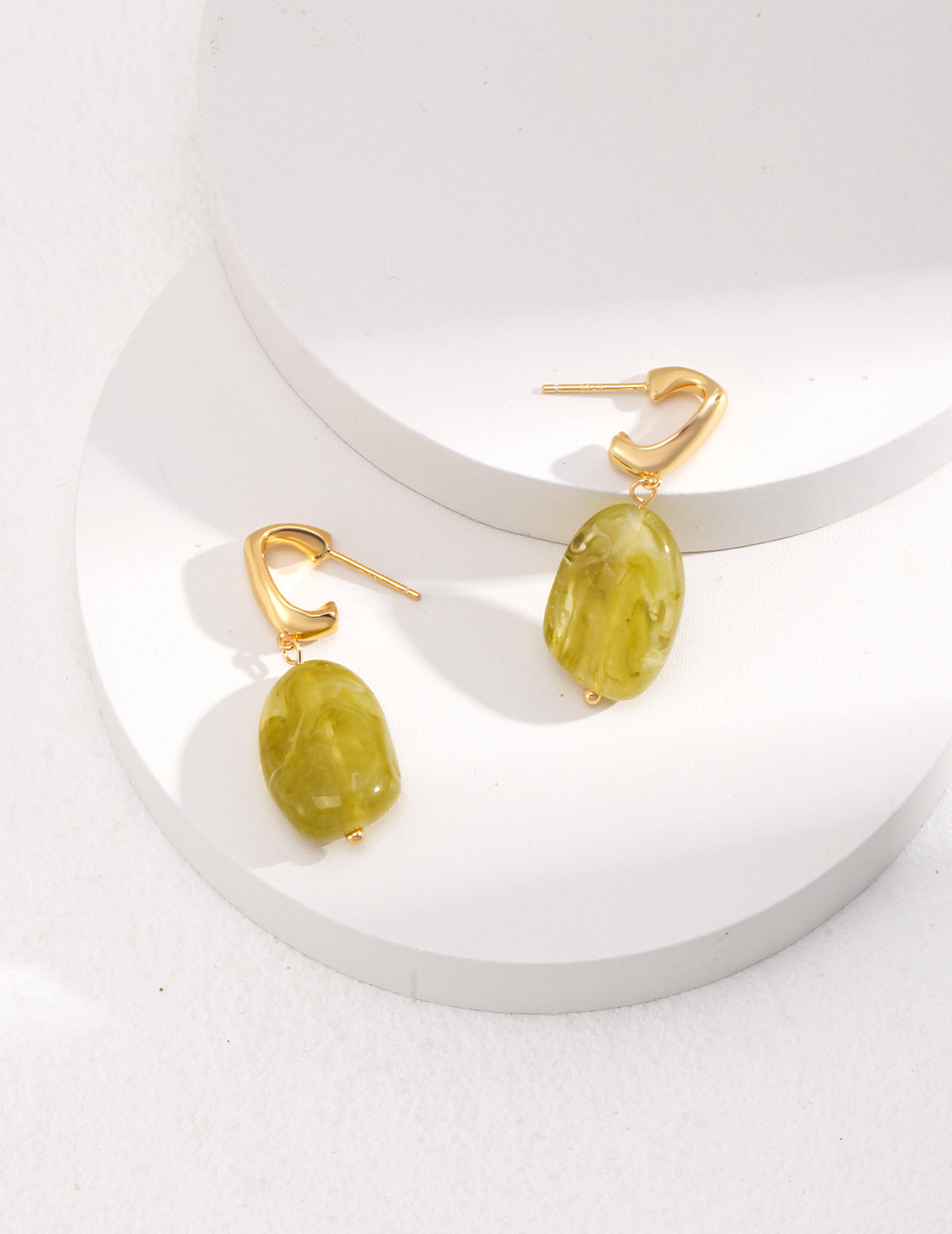 STERLING SILVER RESIN STUD EARRINGS