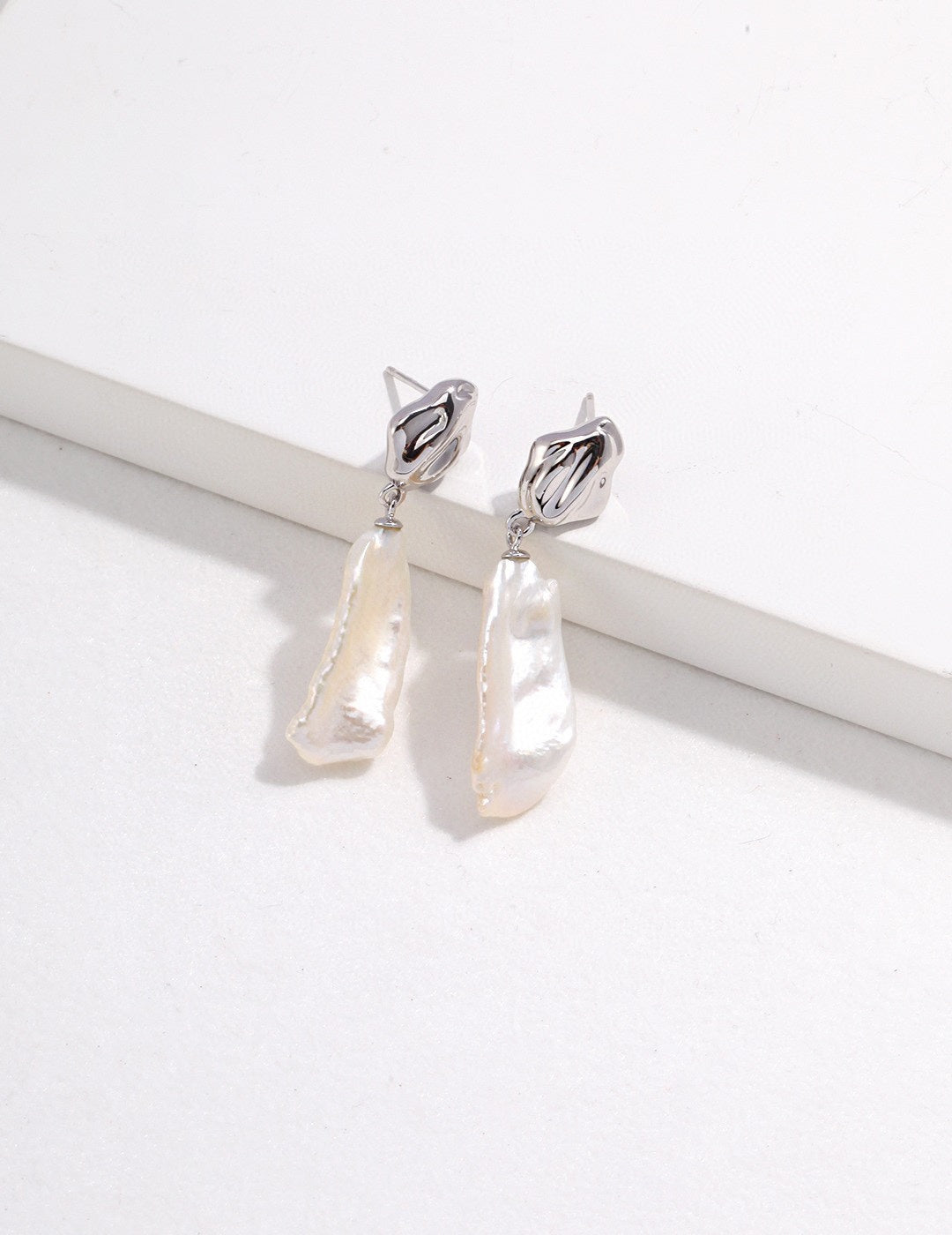 STERLING SILVER BAROQUE PEARL EARRINGS
