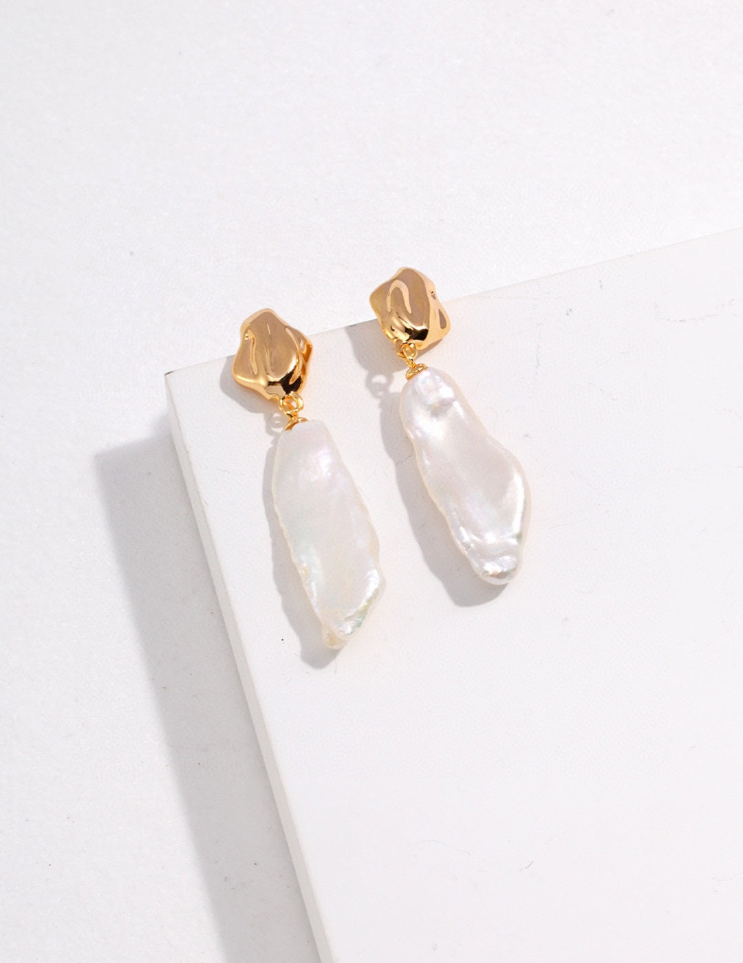 STERLING SILVER BAROQUE PEARL EARRINGS