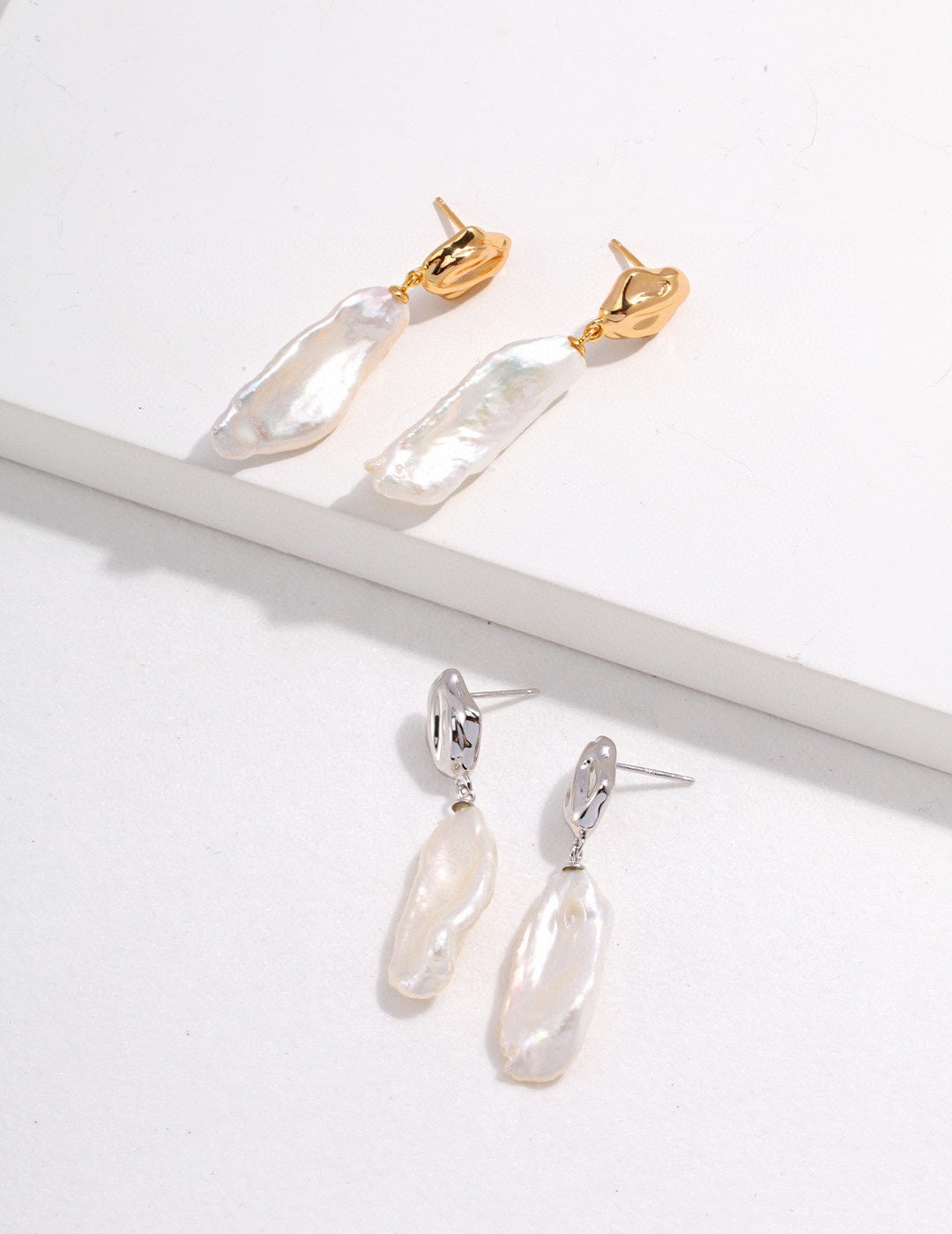 STERLING SILVER BAROQUE PEARL EARRINGS