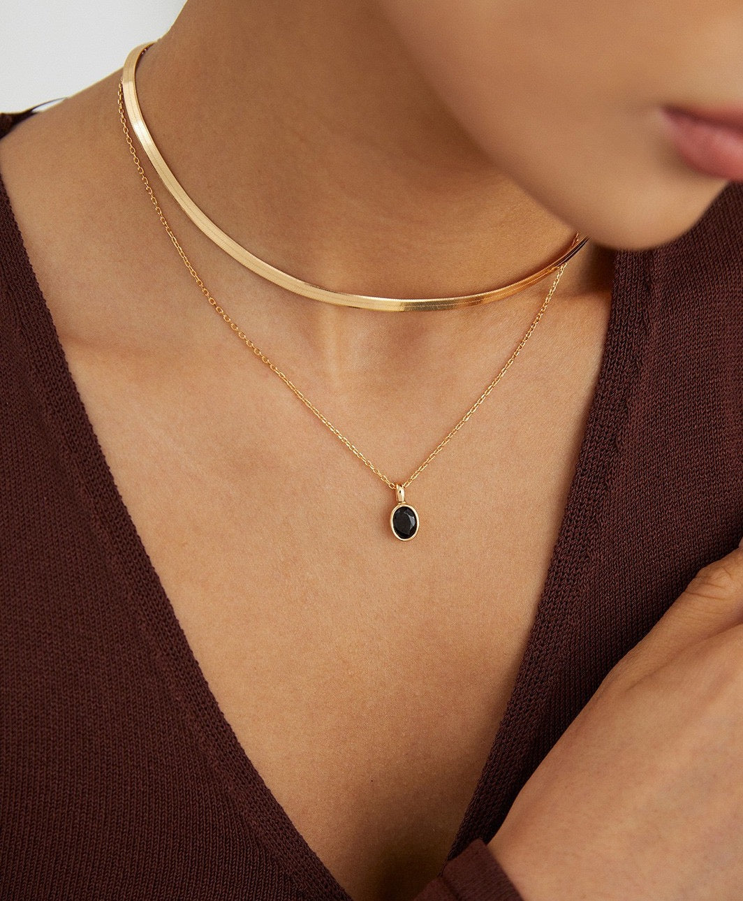 STERLING SILVER ZIRCON MINIMALIST STACKING NECKLACE