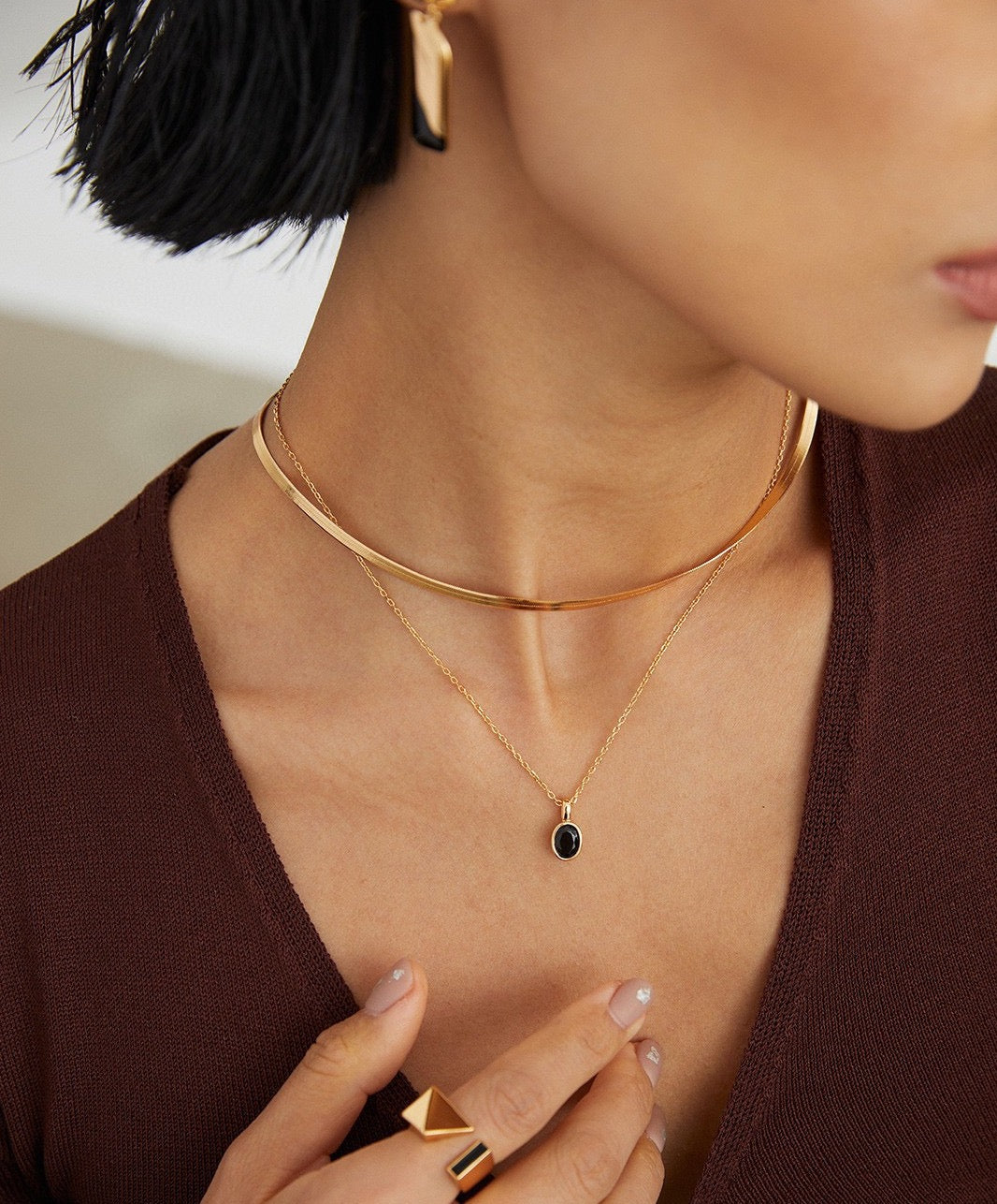 STERLING SILVER ZIRCON MINIMALIST STACKING NECKLACE