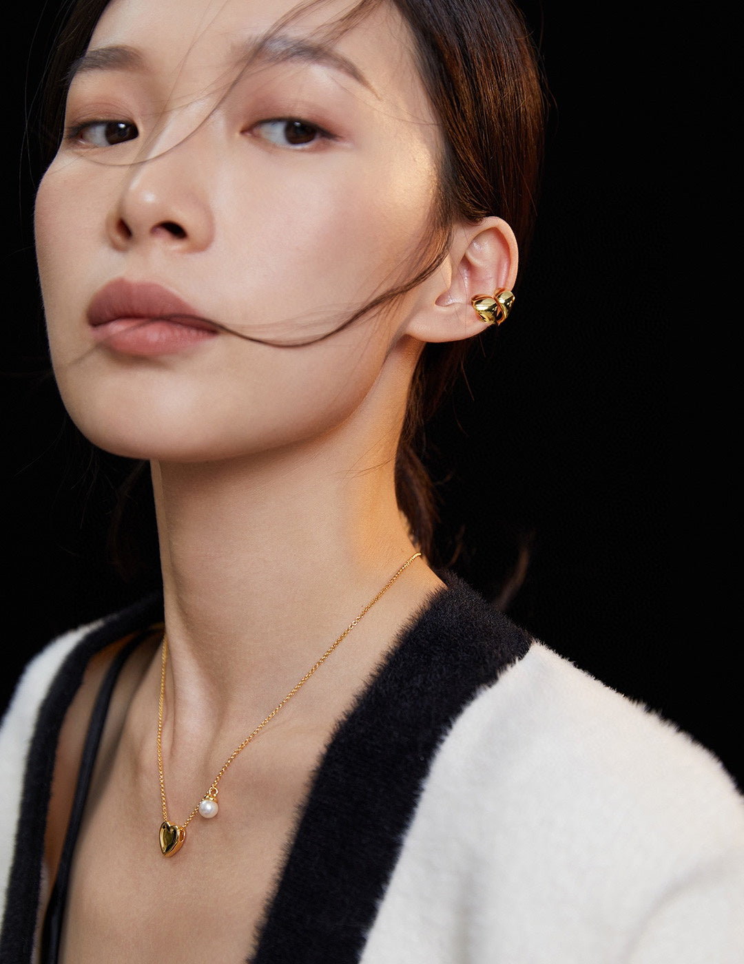 STERLING SILVER DOUBLE LAYERED EAR CUFF - SINGLE