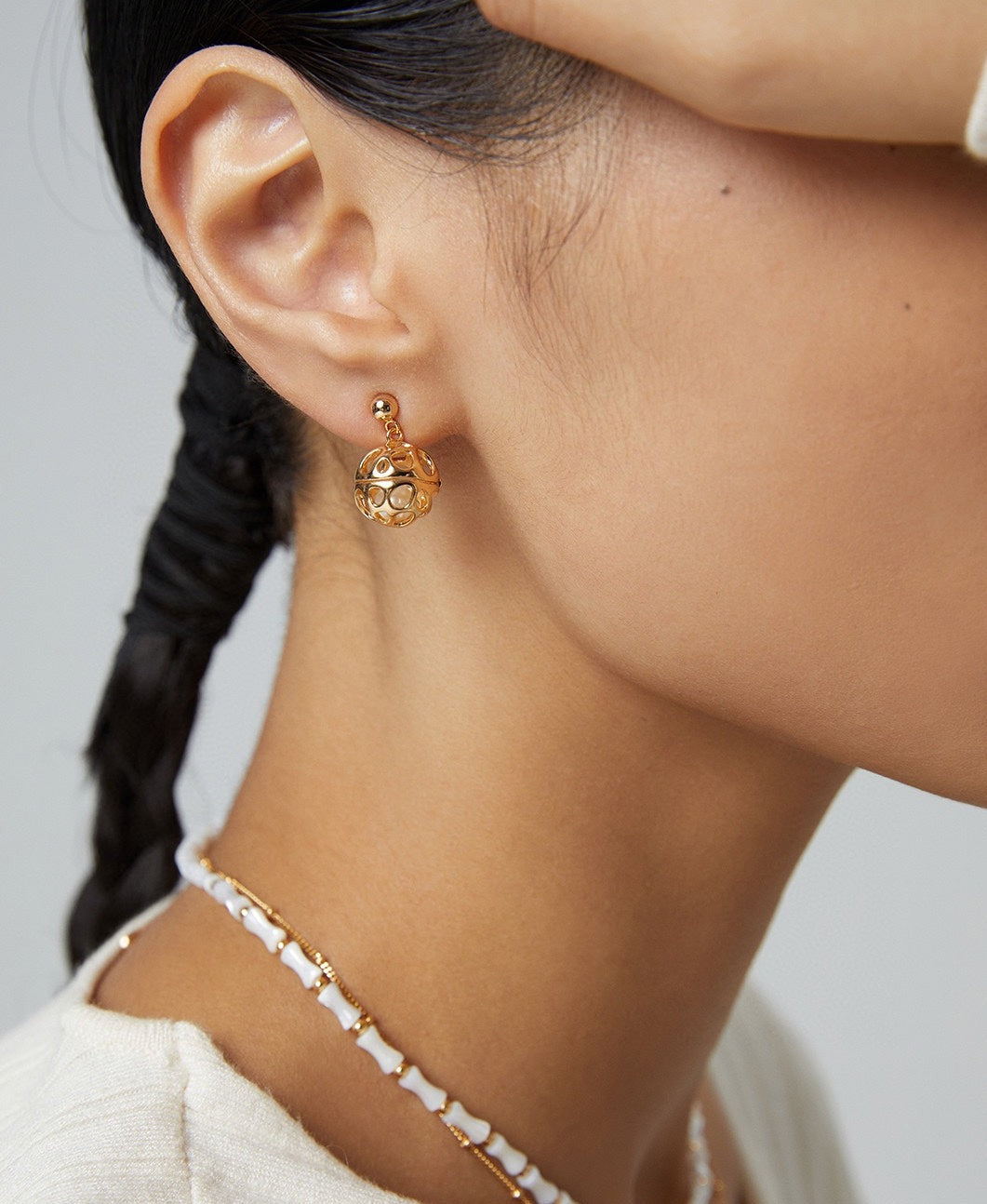 STERLING SILVER BAMBOO NECKLACE