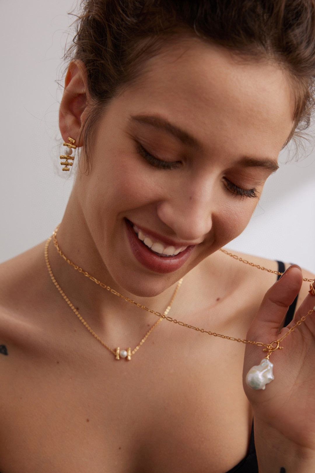 STERLING SILVER BAROQUE PEARL LONG NECKLACE