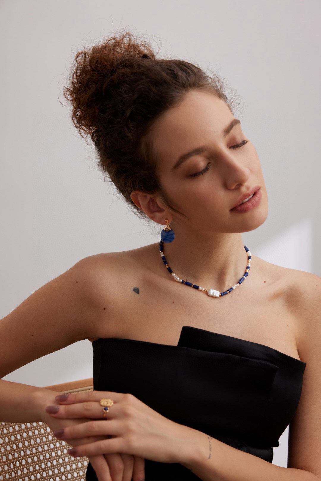 STERLING SILVER BLUE AVENTURINE EARRINGS