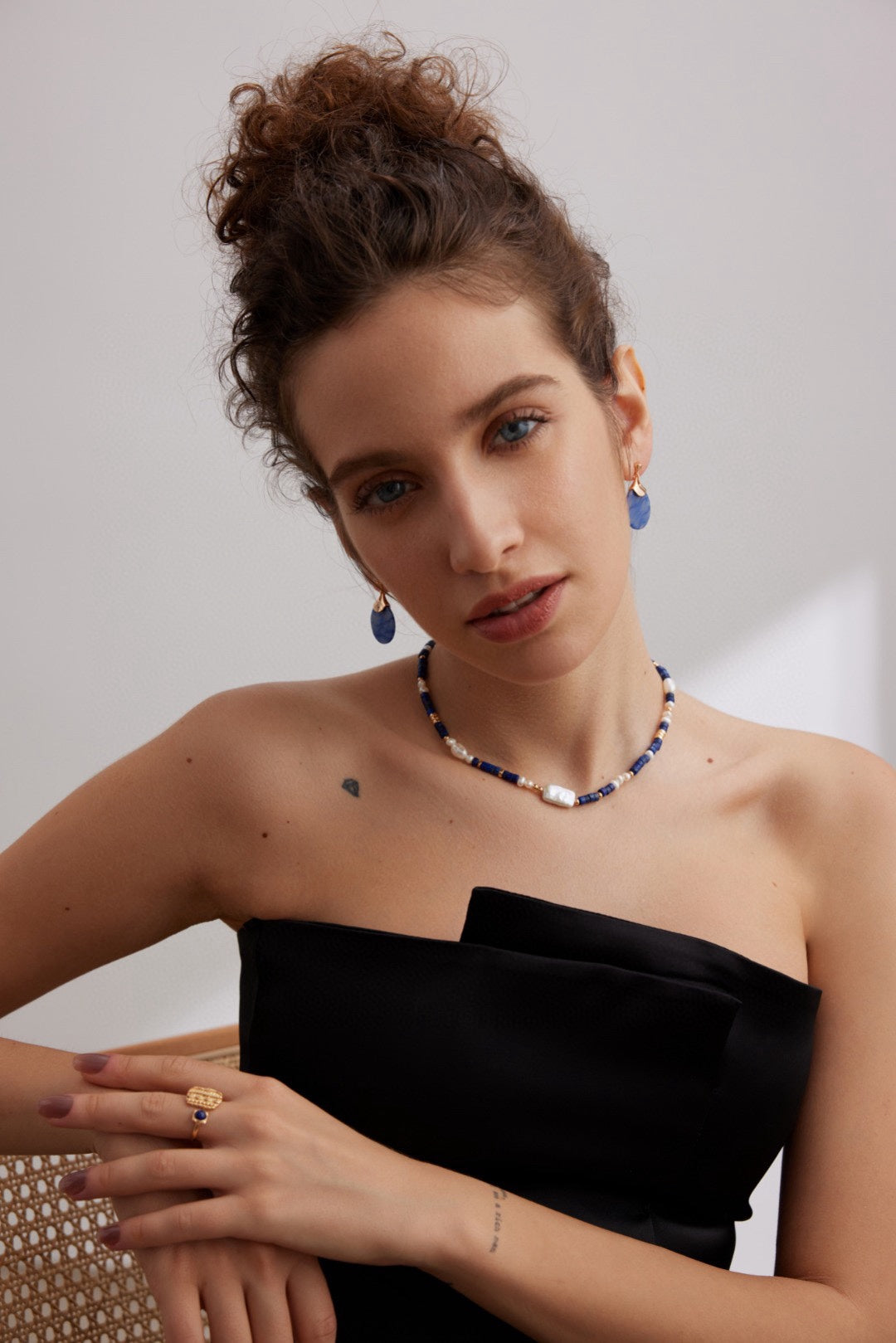 STERLING SILVER BLUE AVENTURINE EARRINGS