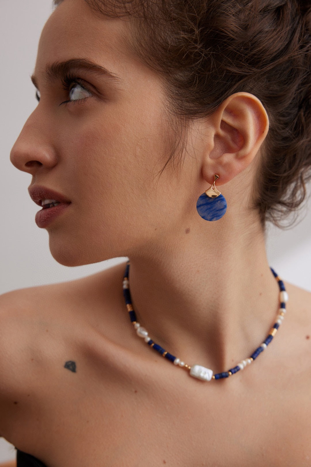 STERLING SILVER BLUE AVENTURINE EARRINGS