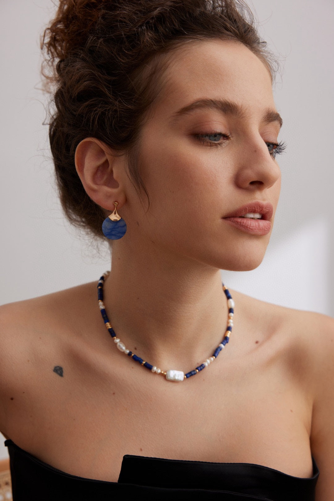 STERLING SILVER BLUE AVENTURINE EARRINGS