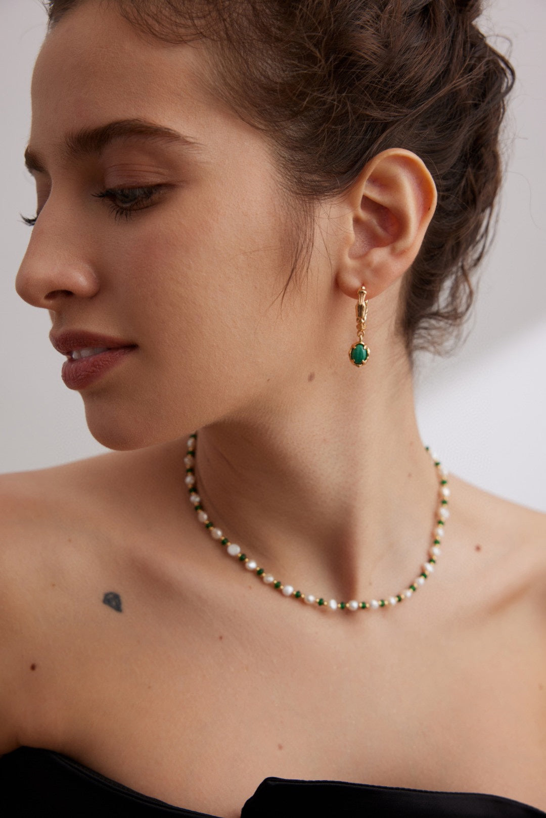 STERLING SILVER MALACHITE EARRINGS
