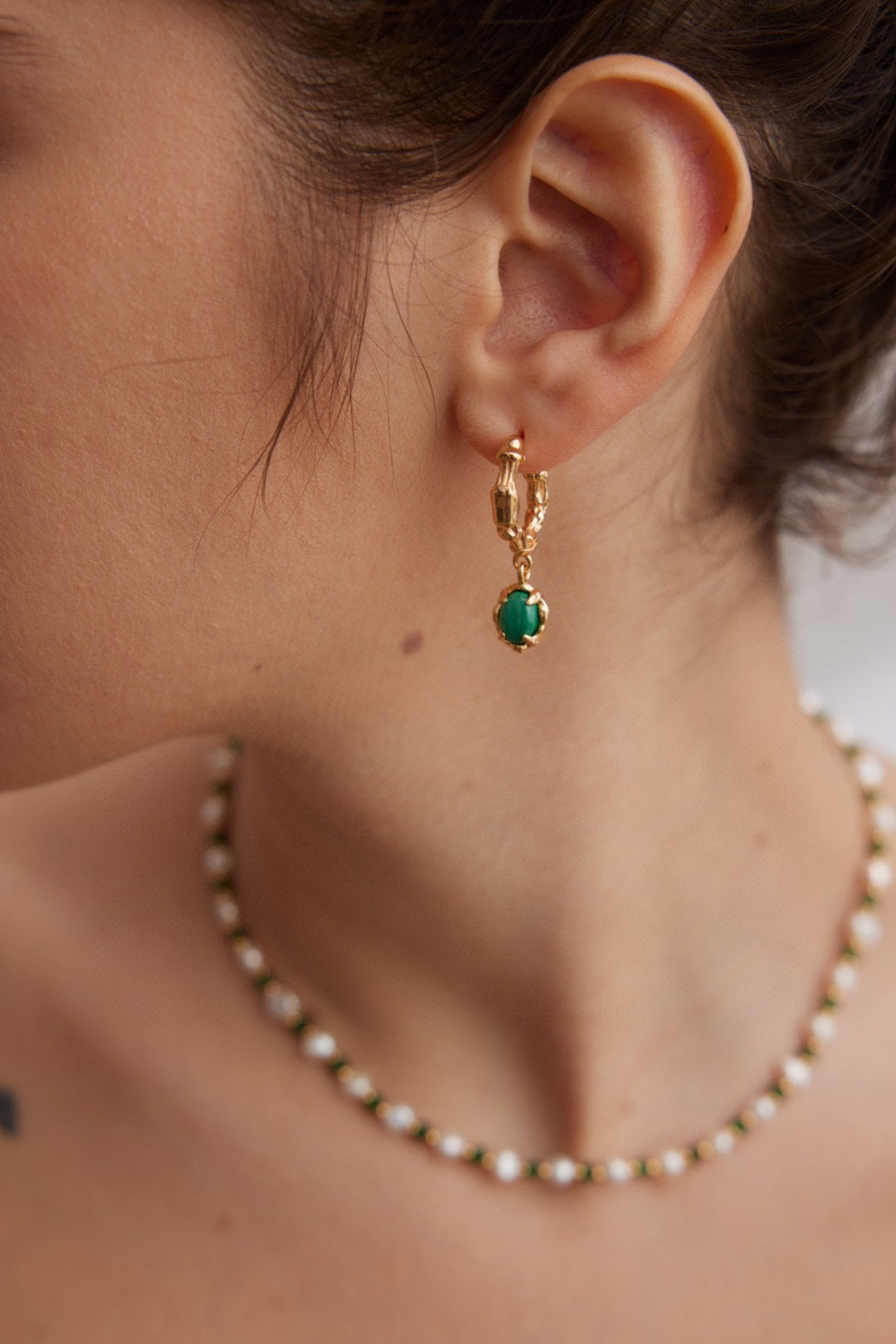 STERLING SILVER MALACHITE EARRINGS