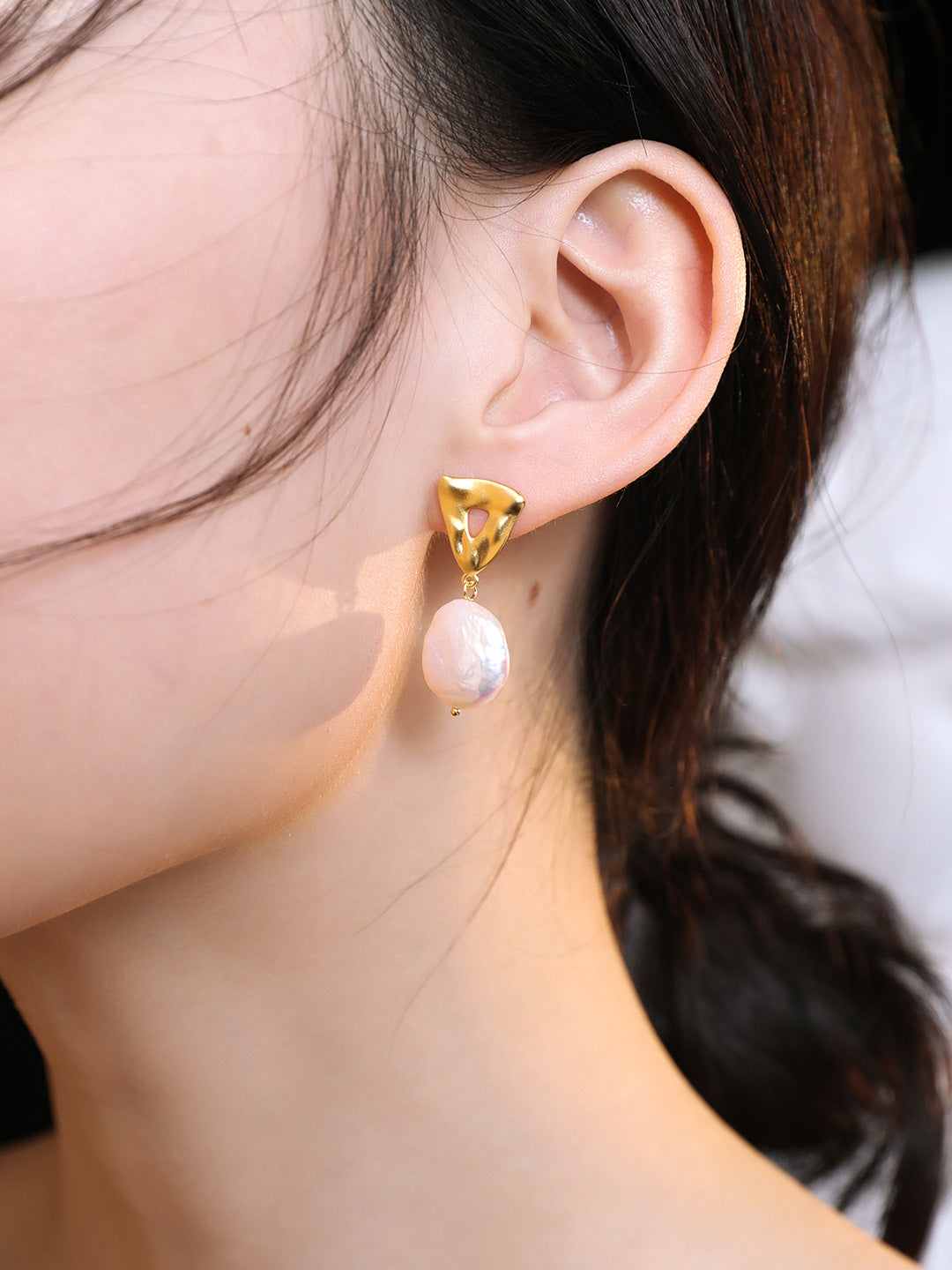 NATURAL BAROQUE PEARL STERLING SILVER EVERYDAY EARRINGS