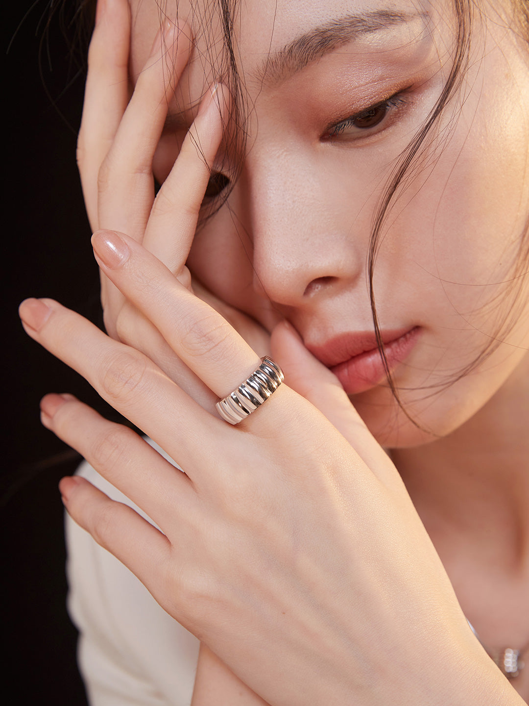 STERLING SILVER GEAR SERIES VERSATILE HOOP EARRINGS