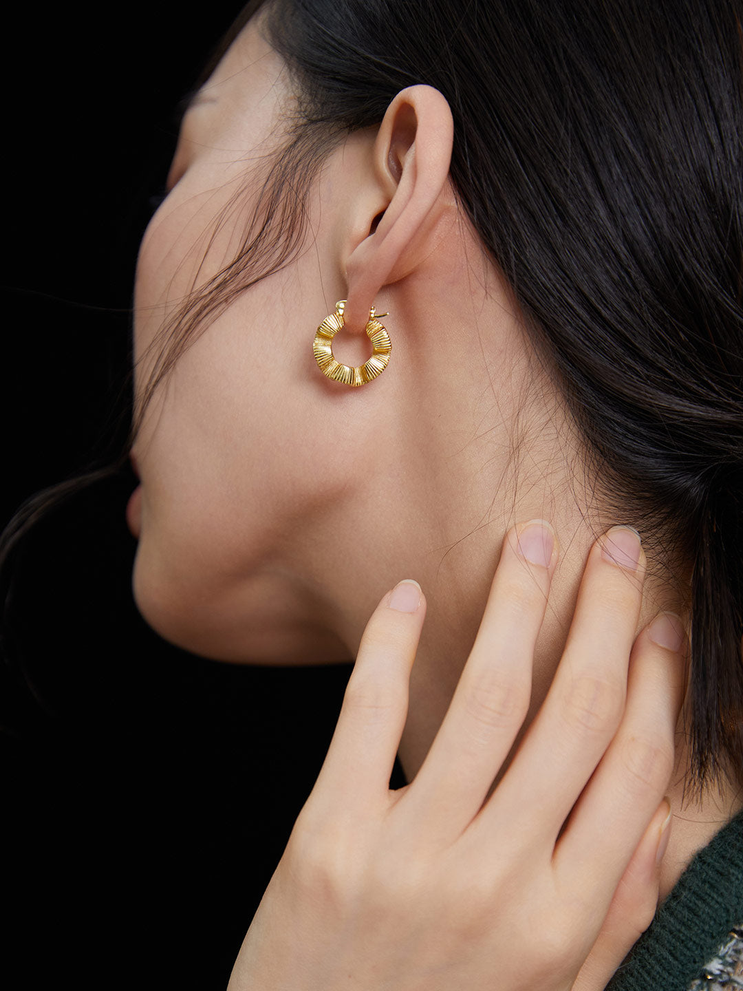 STERLING SILVER FLARE HOOP EARRINGS