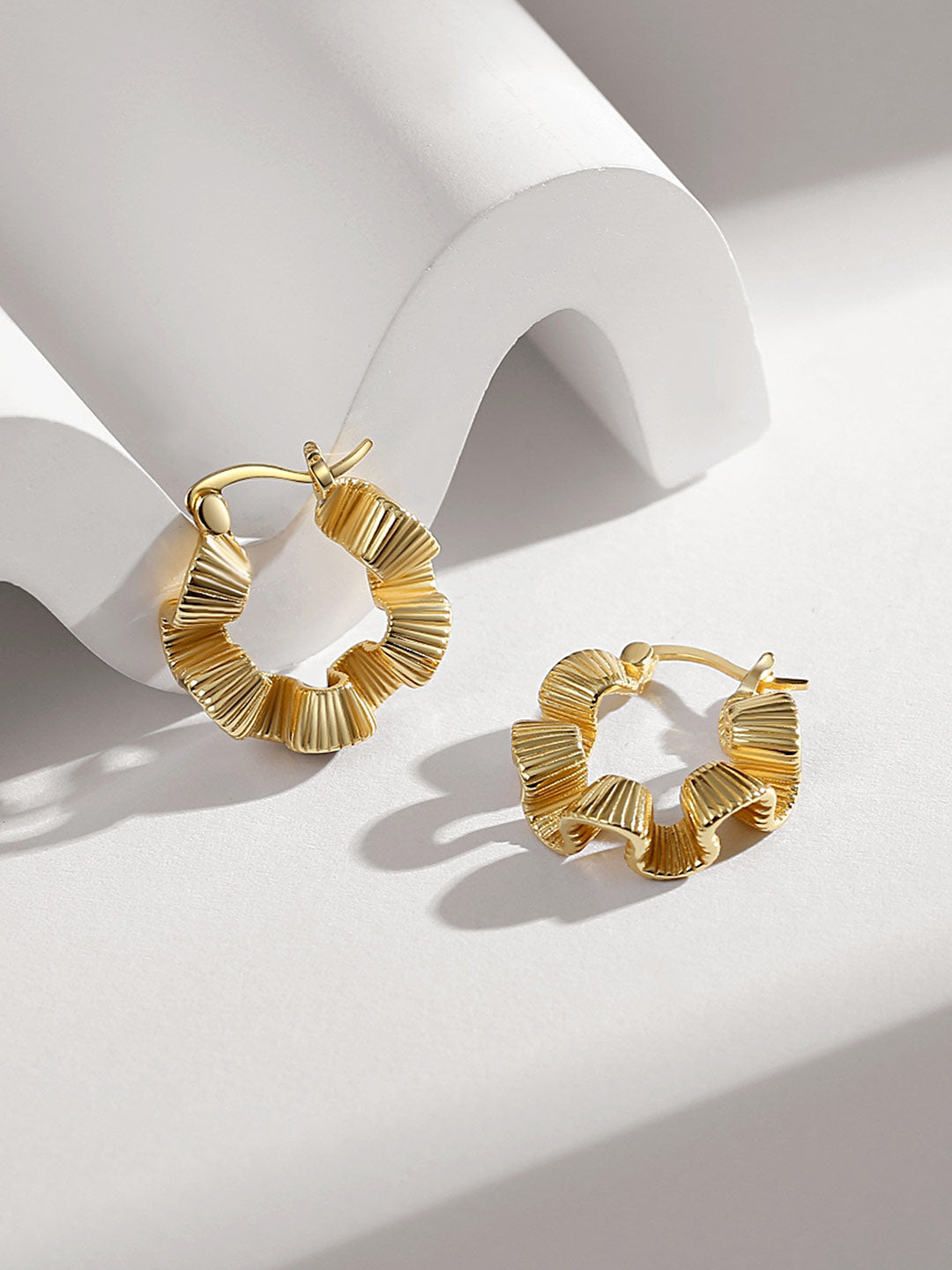 STERLING SILVER FLARE HOOP EARRINGS