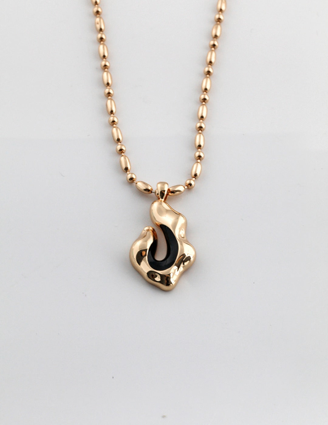 STERLING SILVER DRIP GLAZE TWO-TONE NECKLACE