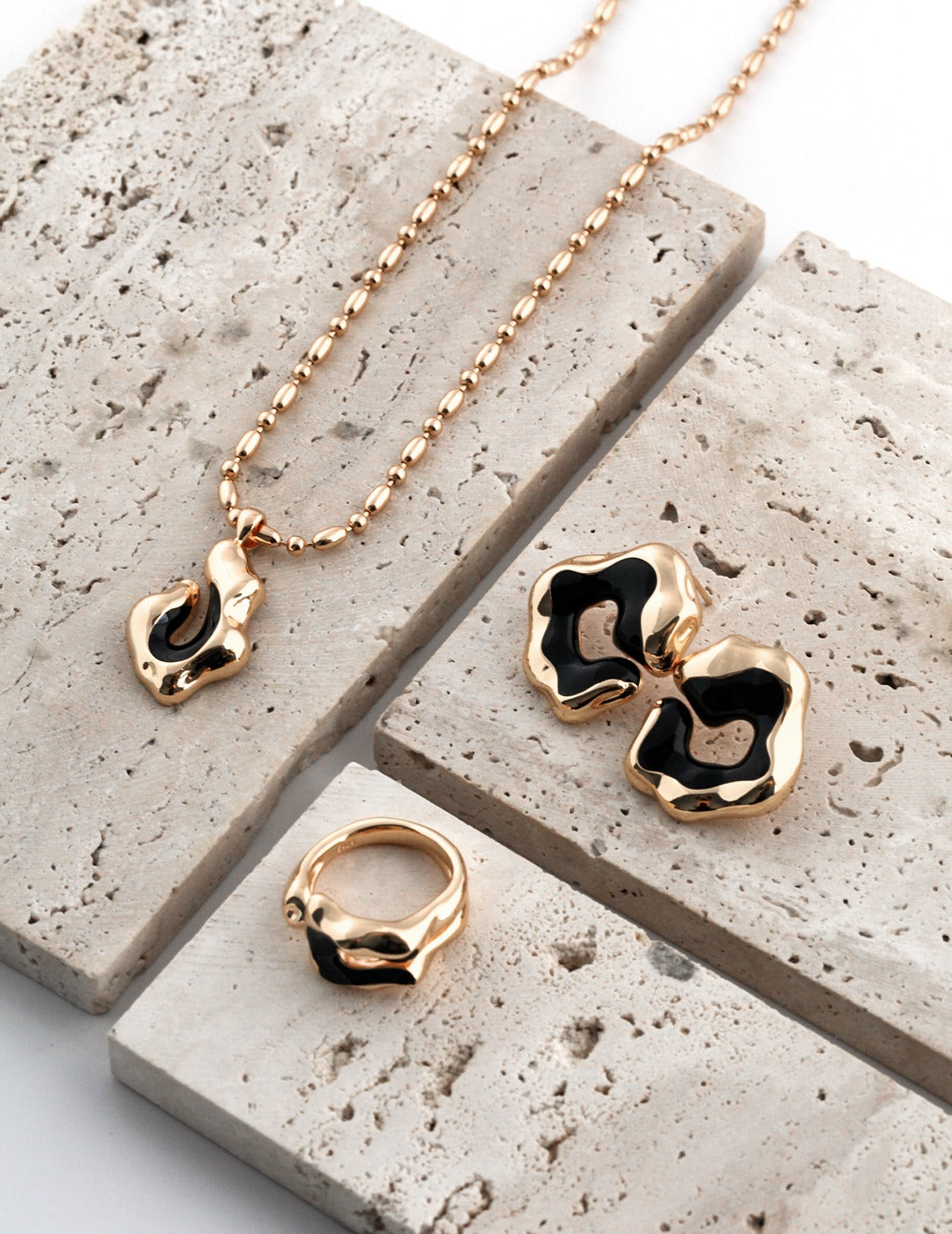 STERLING SILVER DRIP GLAZE TWO-TONE NECKLACE