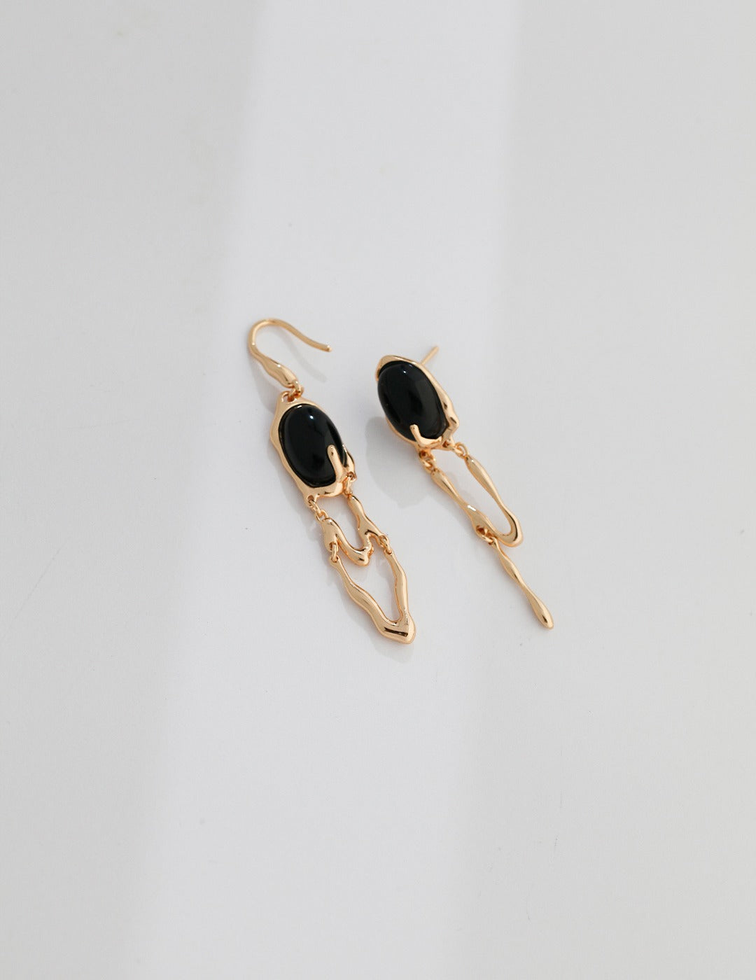 STERLING SILVER GEM STONE AB ASYMMETRIC EARRINGS