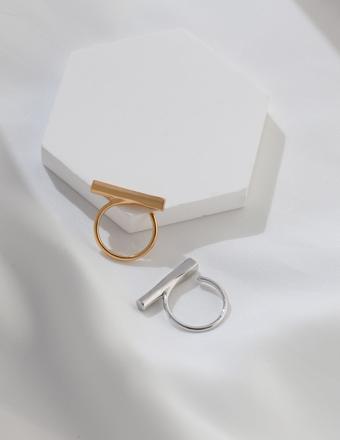 STERLING SILVER GEOMETRIC STACKING RING