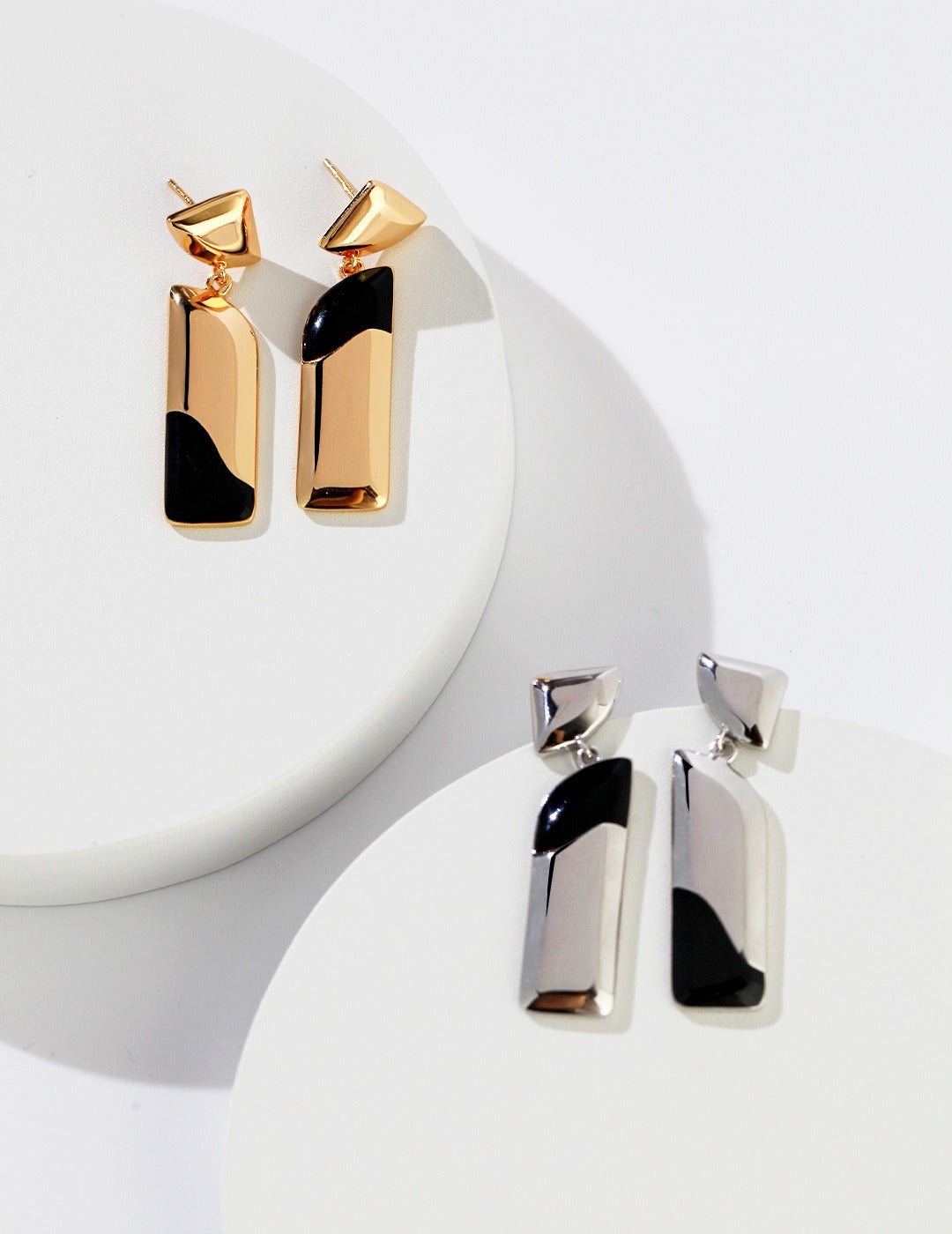 STERLING SILVER DRIP GLAZE CHARM EARRINGS