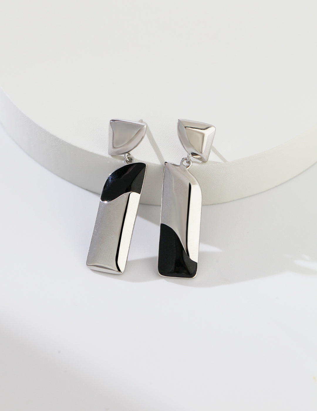 STERLING SILVER DRIP GLAZE CHARM EARRINGS