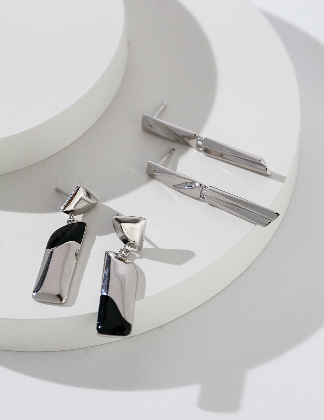 STERLING SILVER DRIP GLAZE CHARM EARRINGS