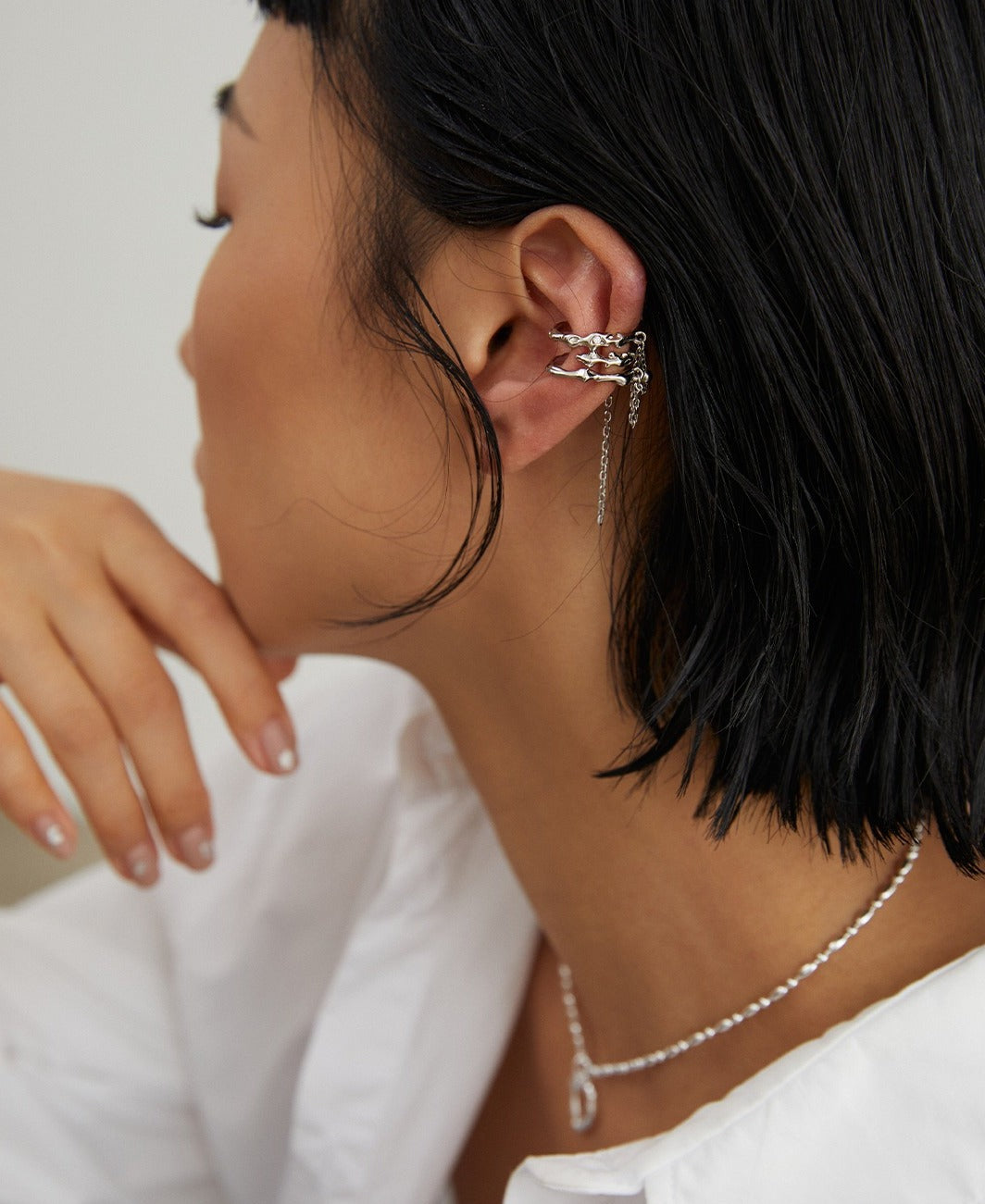STERLING SILVER CLAW EAR CUFF - SINGLE