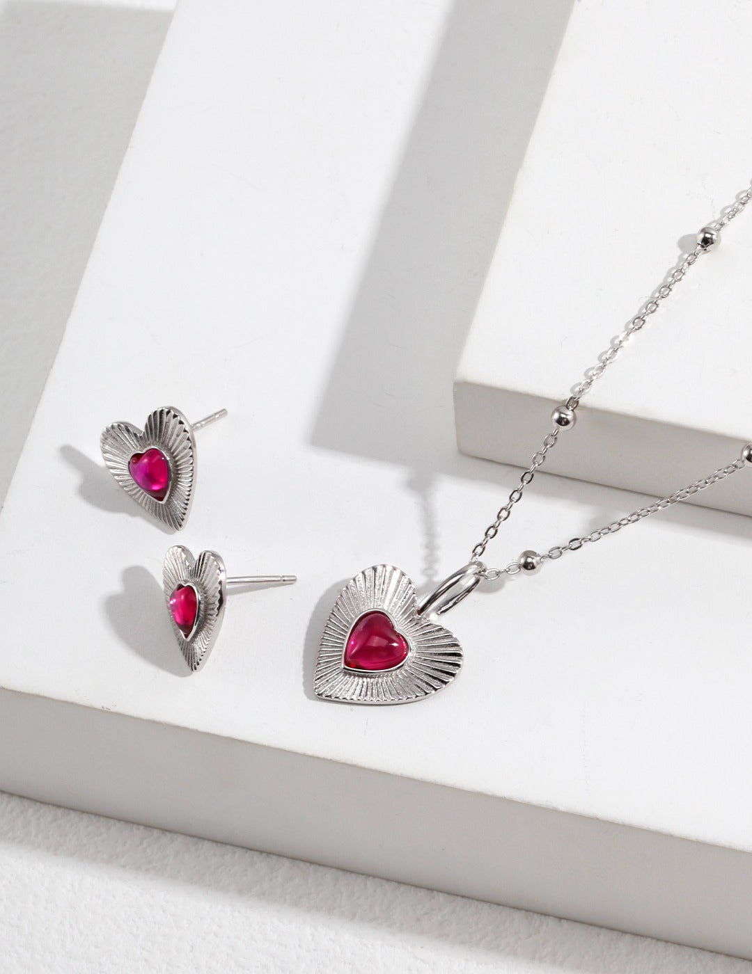 STERLING SILVER GEMSTONE LOVE NECKLACE