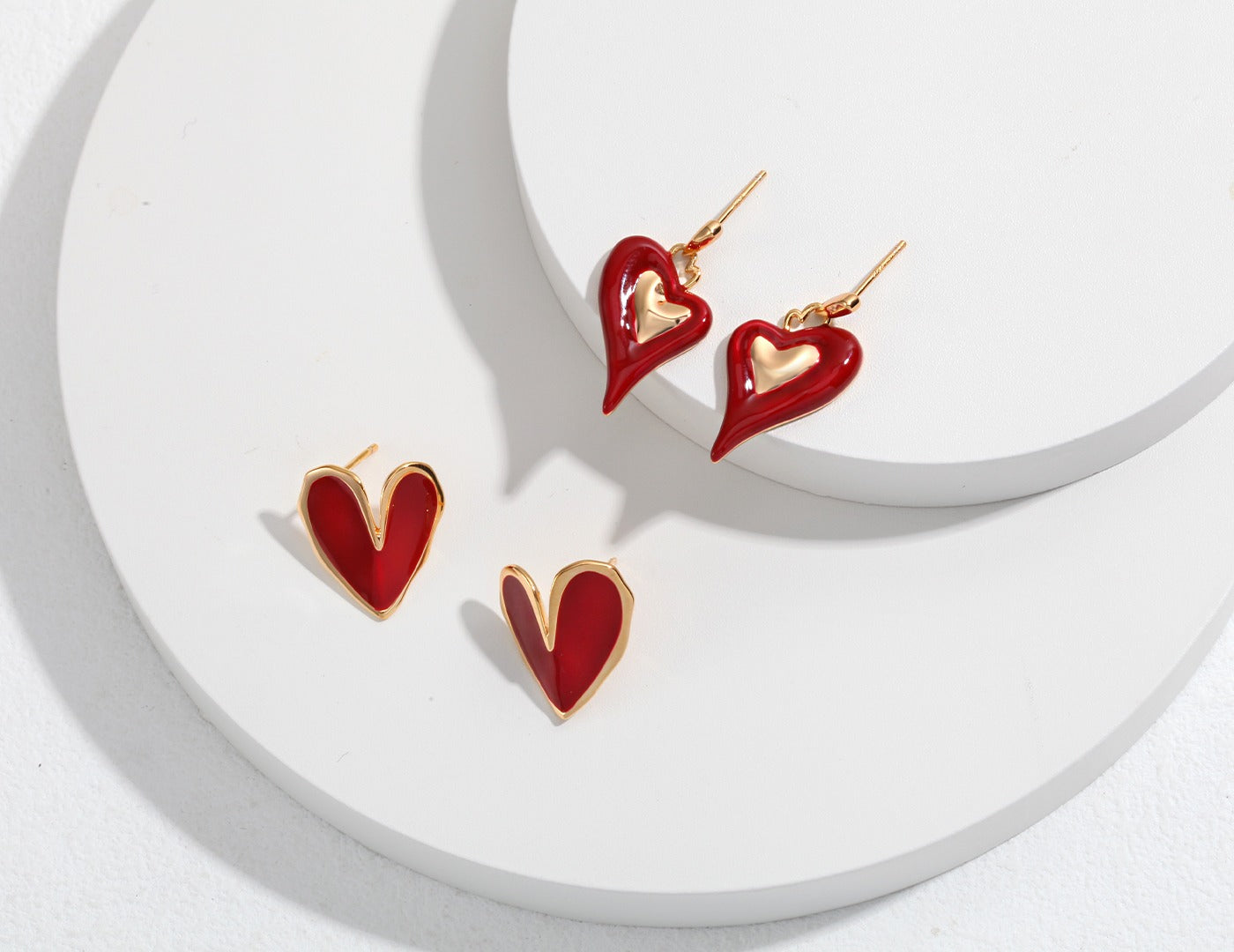 DRIP GLAZE LOVE SERIES STERLING SILVER EARRINGS