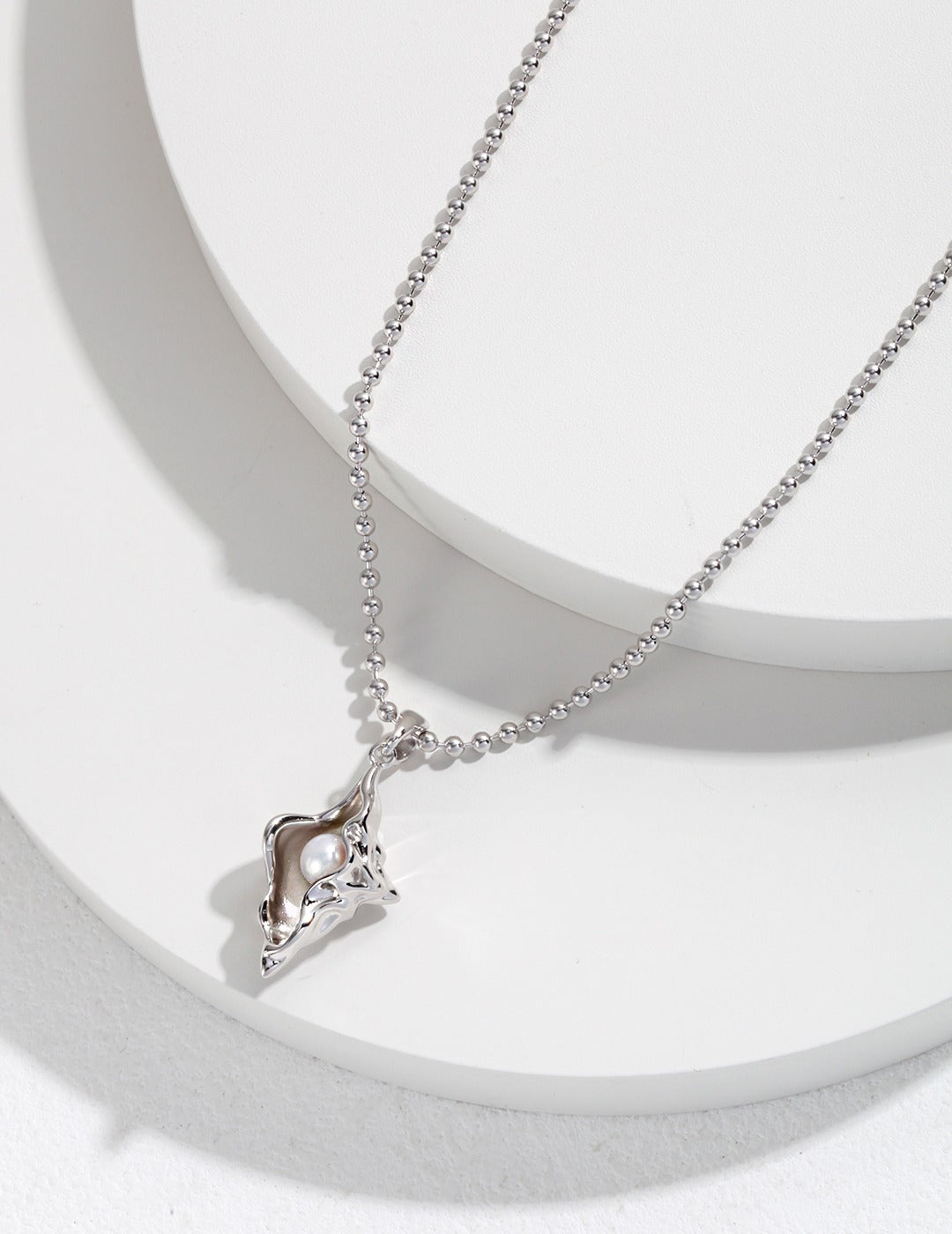 CONCH SERIES STERLING SILVER PEARL NECKLACE