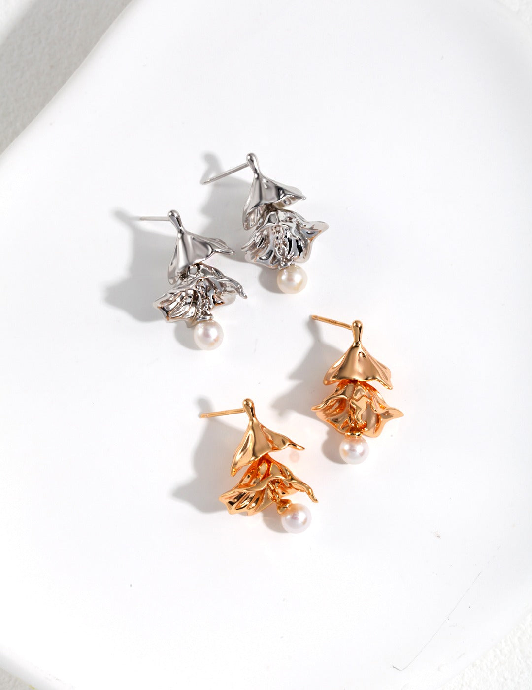 DANCE SERIES STERLING SILVER PEARL EARRINGS
