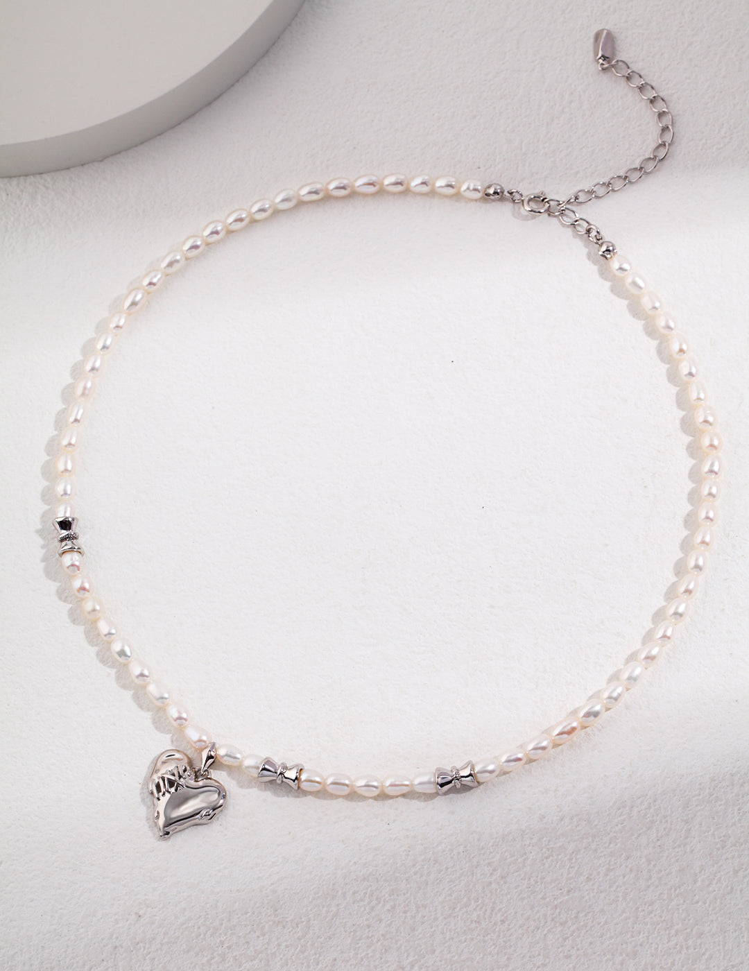 LOVE STITCHES SERIES STERLING SILVER HEART NECKLACE