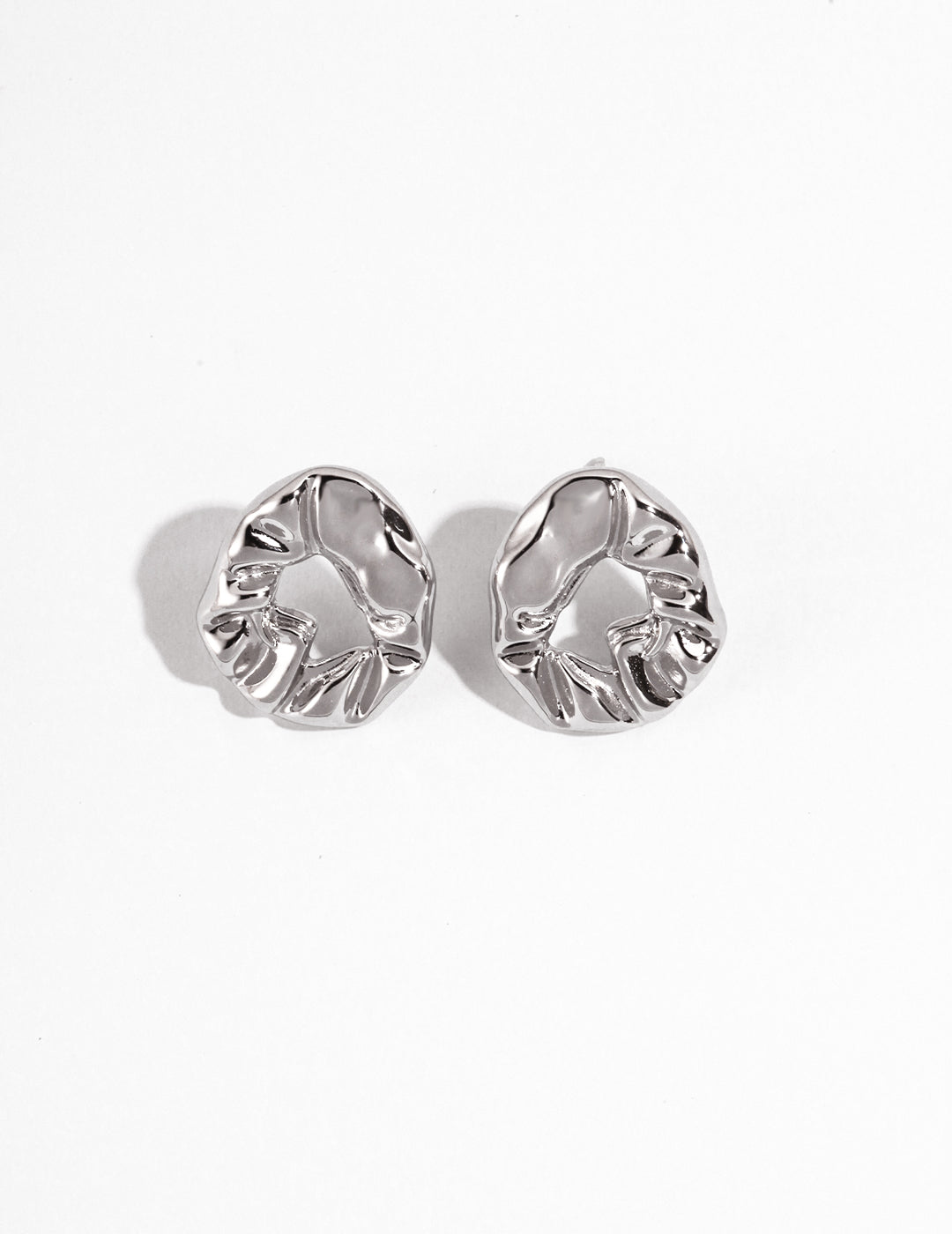 STERLING SILVER SCULPTURE STUD EARRINGS