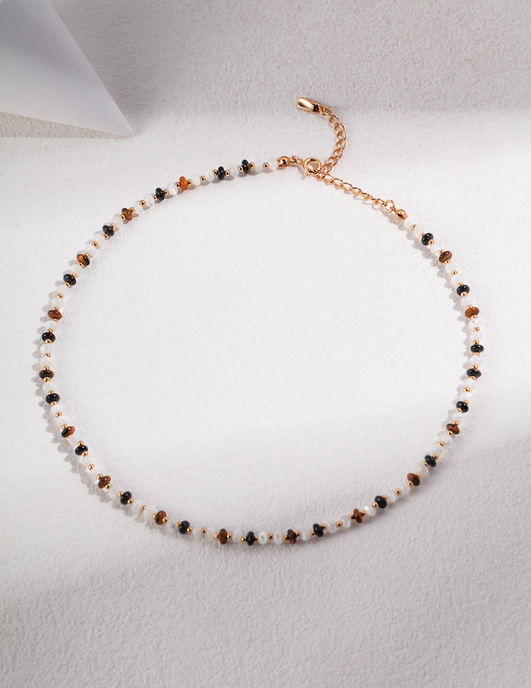 STERLING SILVER TIGER EYE STACKING NECKLACE