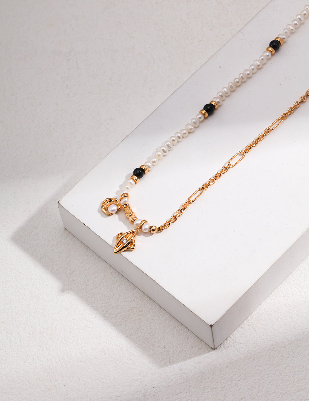STAR AND MOON SERIES STERLING SILVER NECKLACE