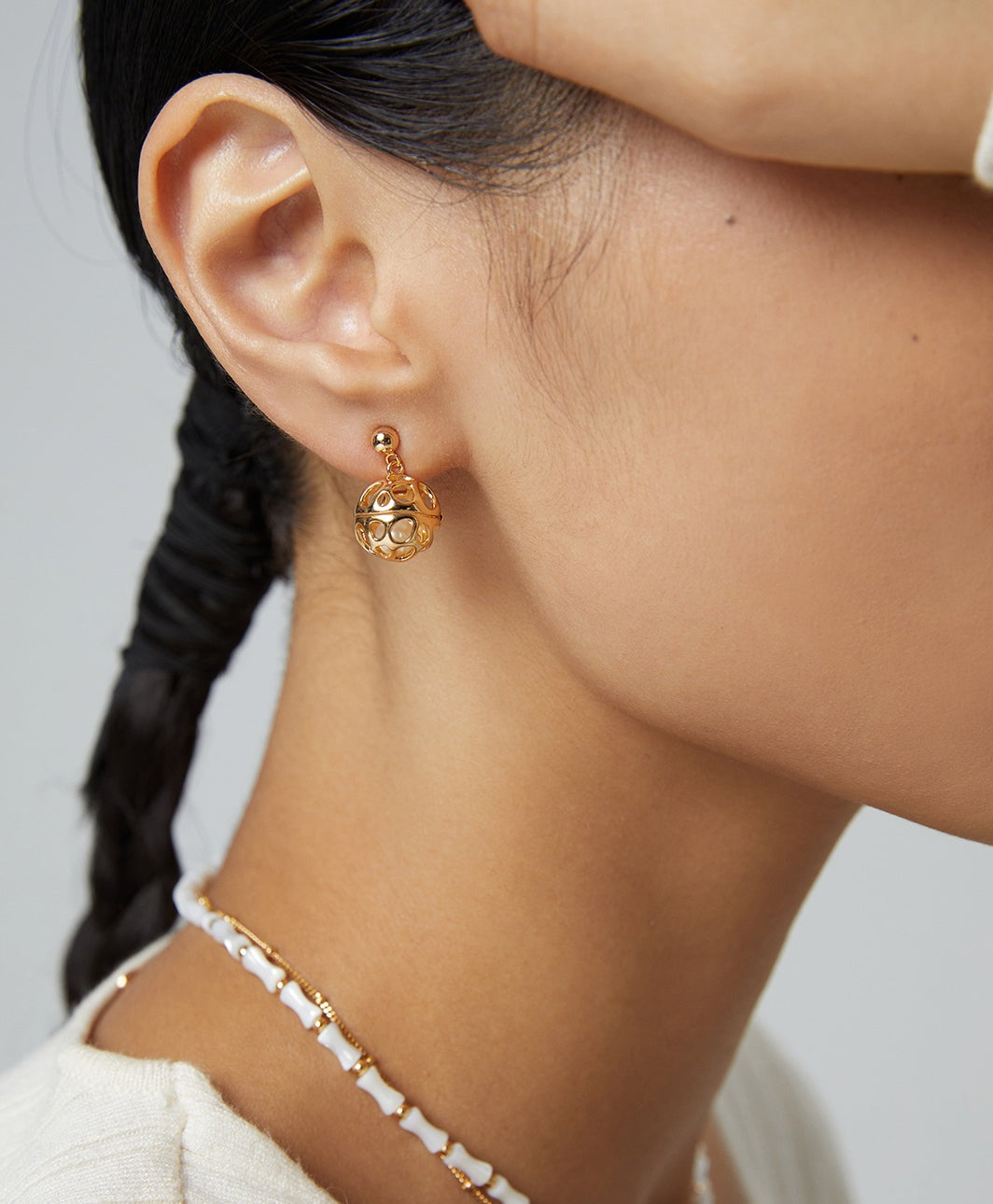 STERLING SILVER FLUID HOLLOW SERIES EARRINGS