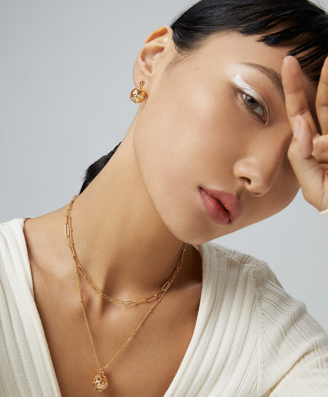 STERLING SILVER FLUID HOLLOW SERIES EARRINGS