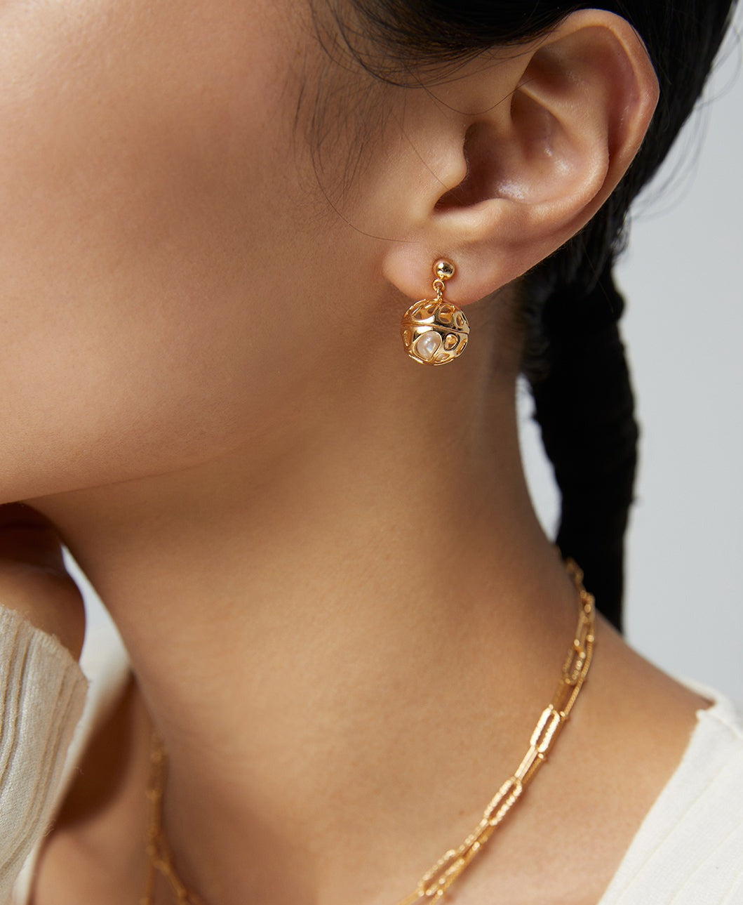 STERLING SILVER FLUID HOLLOW SERIES EARRINGS