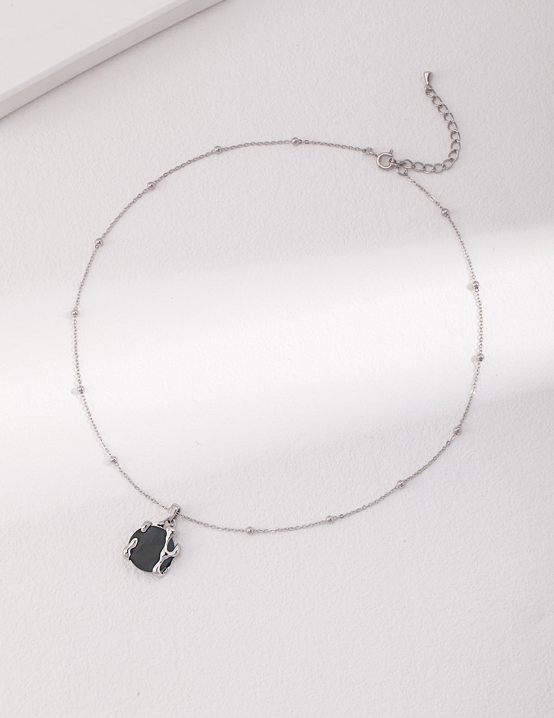 STERLING SILVER BLACK ONYX NECKLACE