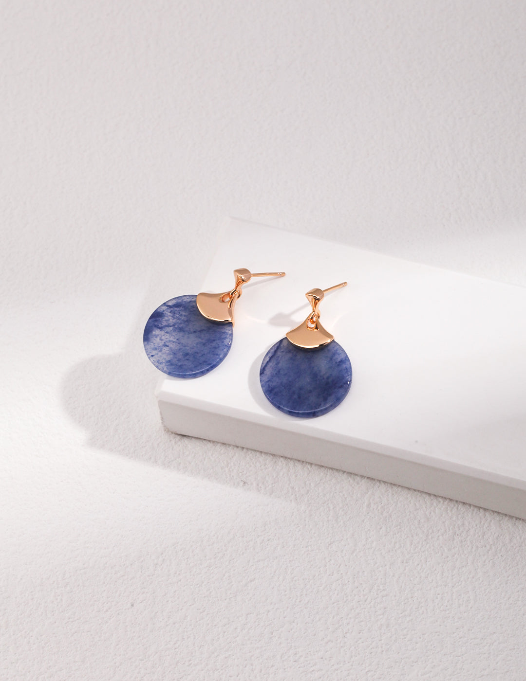 STERLING SILVER BLUE AVENTURINE EARRINGS
