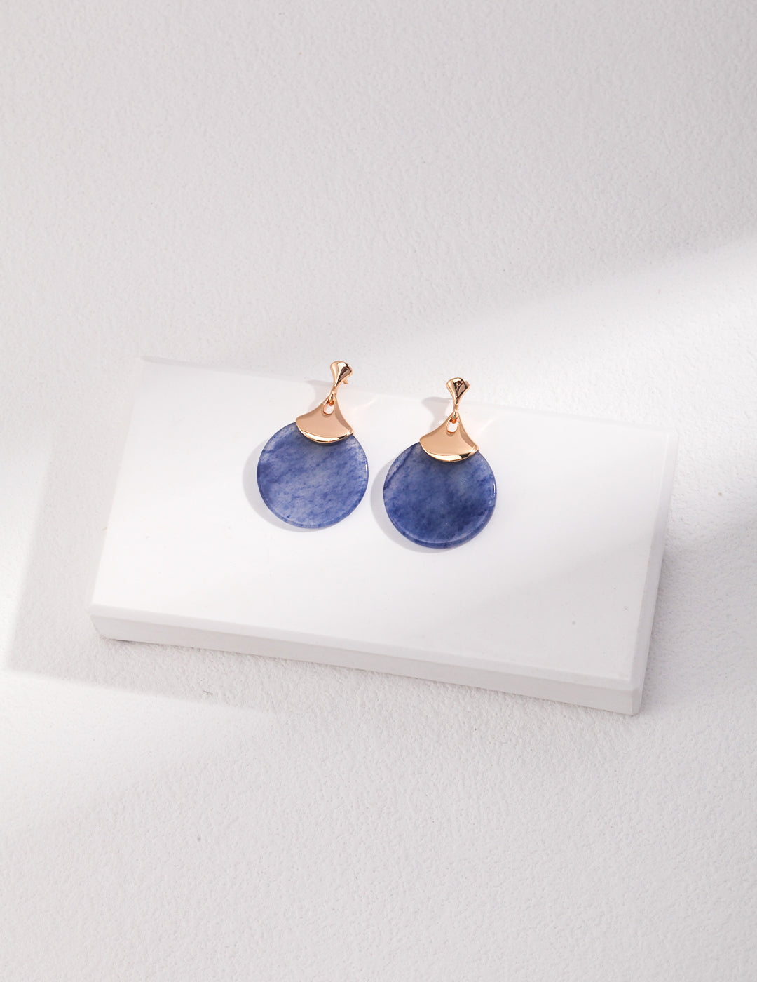 STERLING SILVER BLUE AVENTURINE EARRINGS