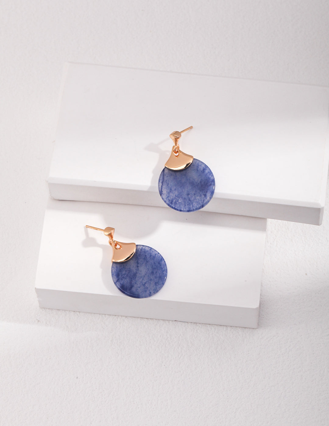 STERLING SILVER BLUE AVENTURINE EARRINGS