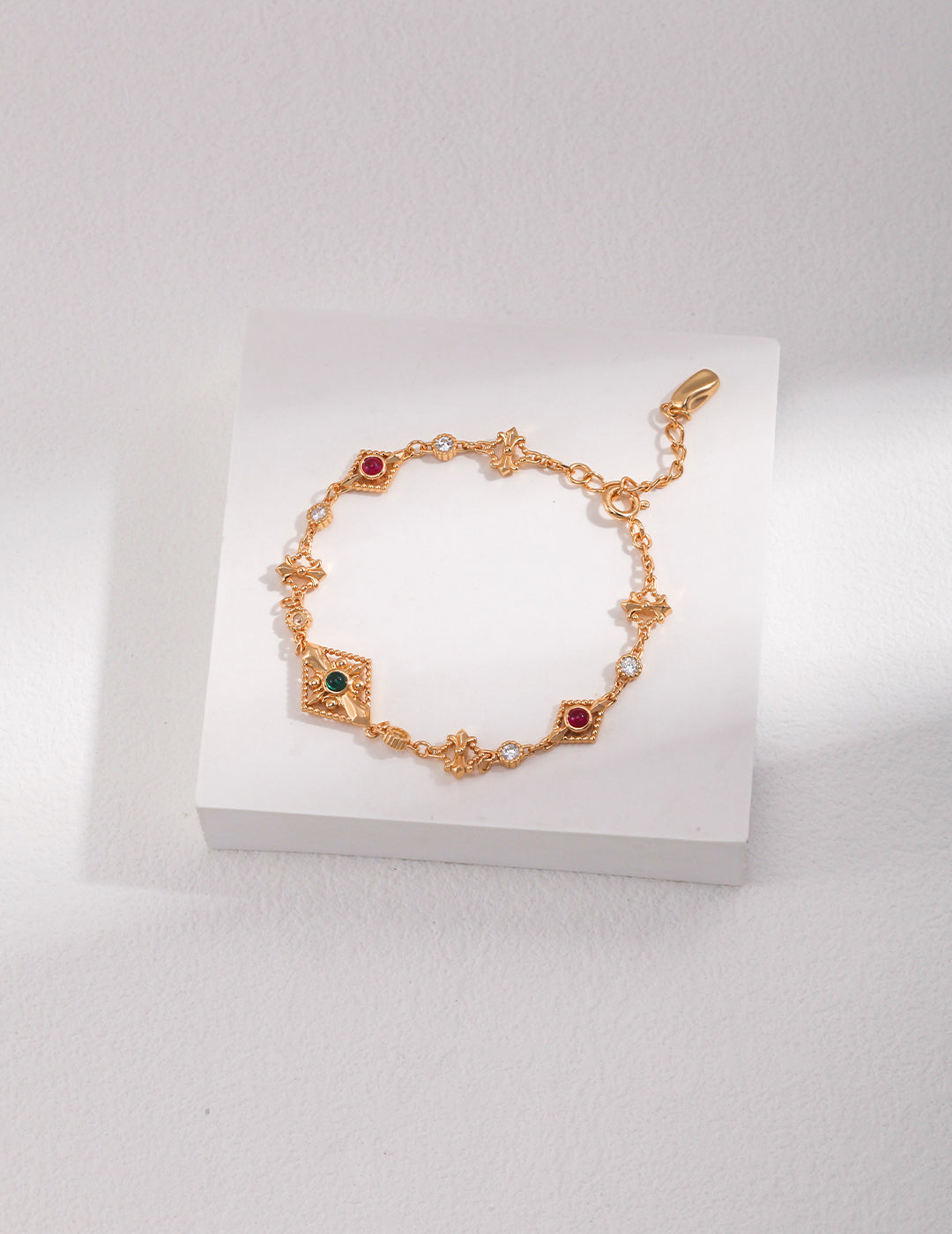 STERLING SILVER ZIRCON GEMSTONE VINTAGE BRACELET
