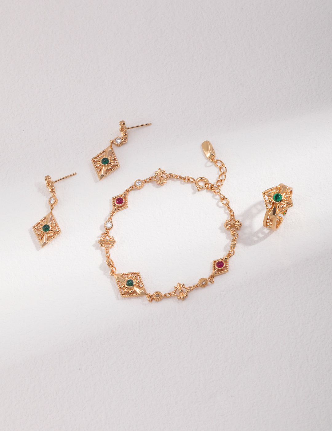 STERLING SILVER ZIRCON GEMSTONE VINTAGE BRACELET