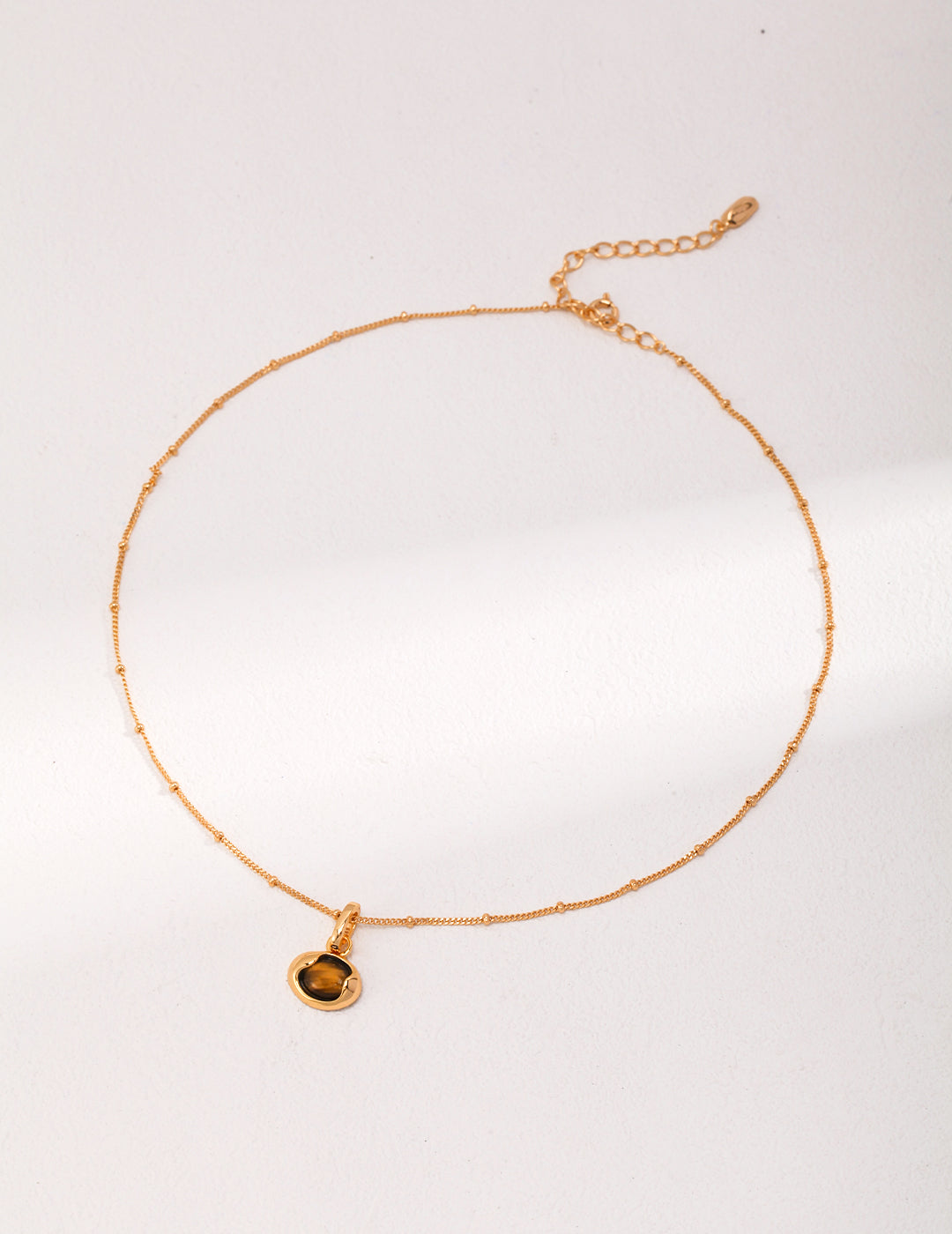 STERLING SILVER VERSATILE NATURAL TIGER EYE STONE NECKLACE