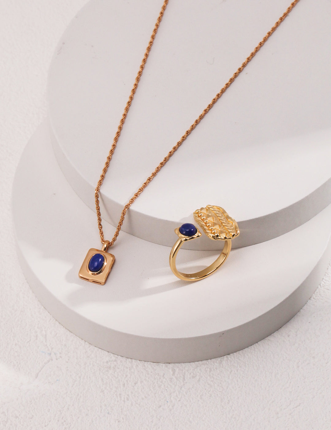 STERLING SILVER LAPIS LAZULI MINI TAG NECKLACE